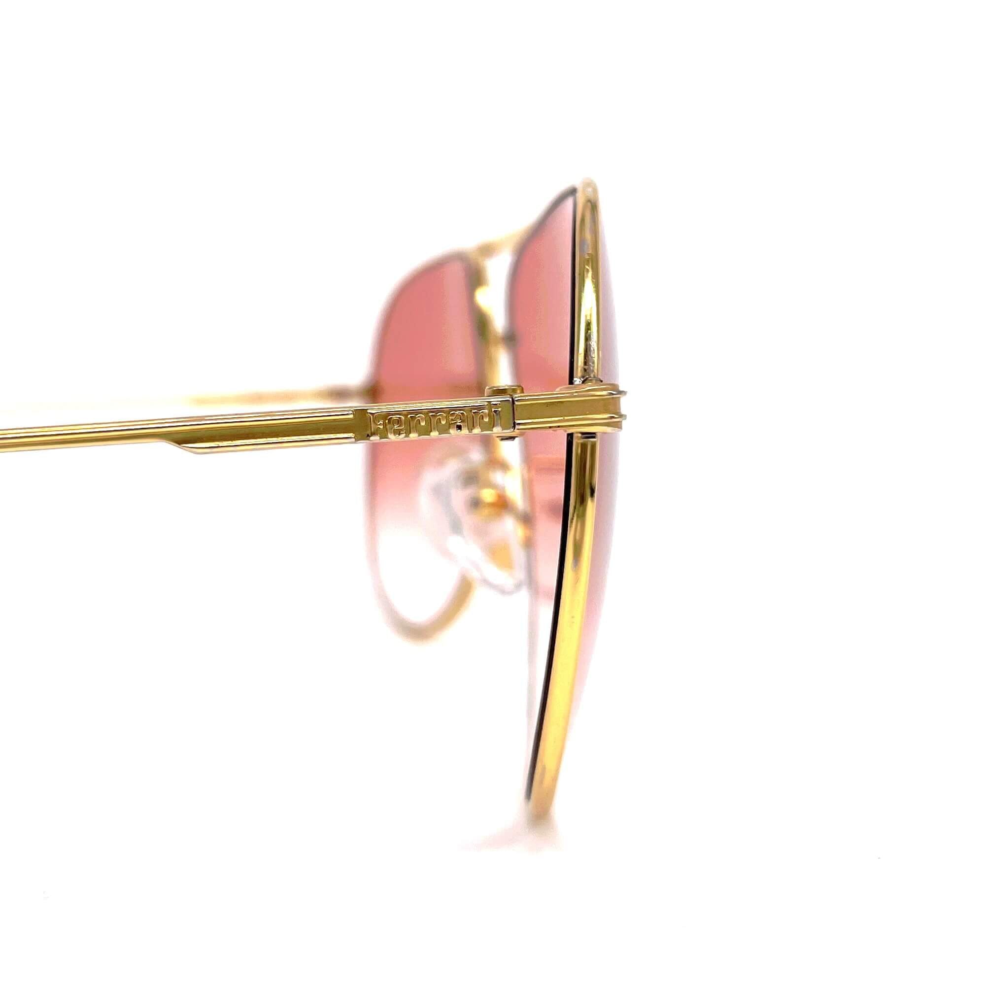 Vintage FERRARI F43 gold red aviator sunglasses