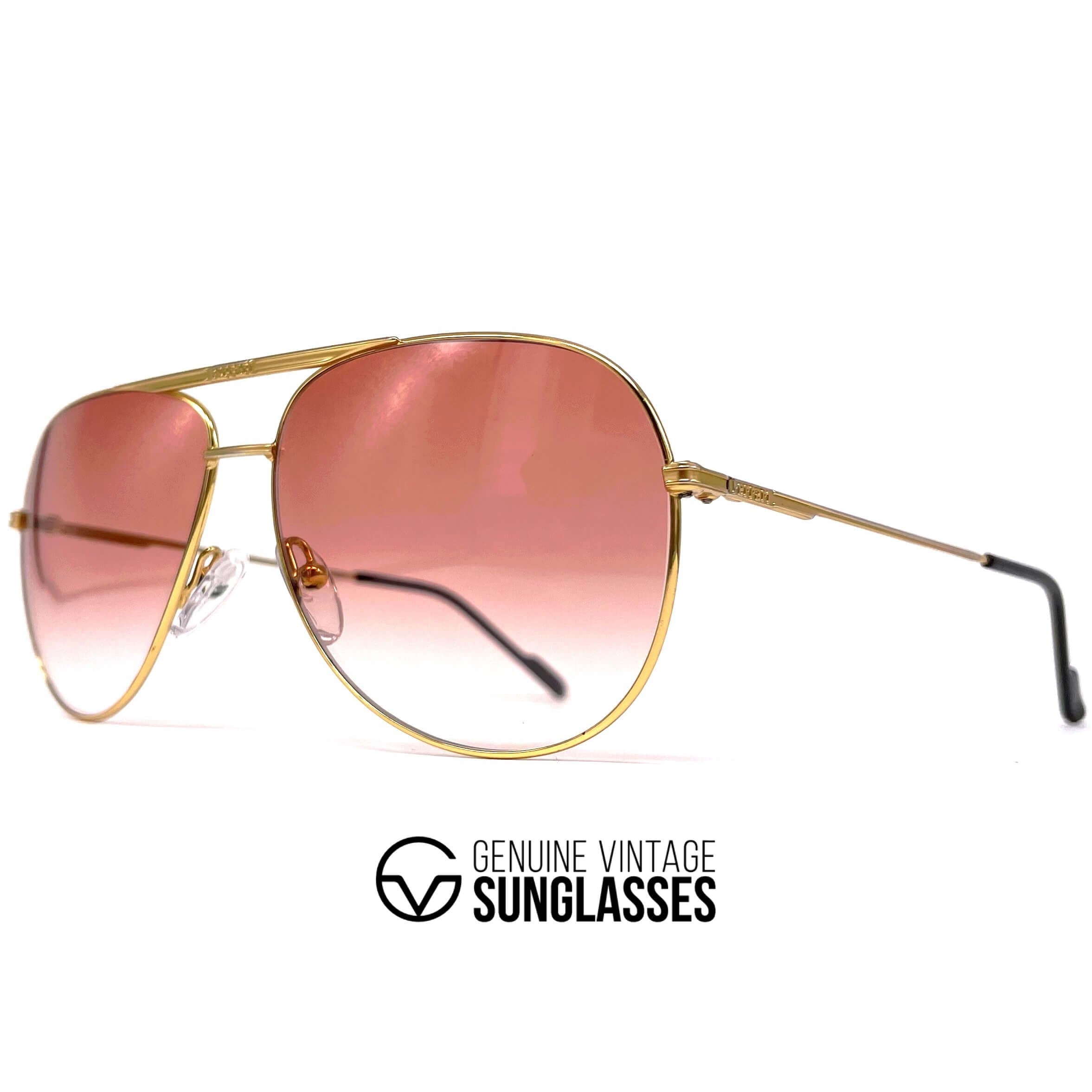 Vintage FERRARI F43 gold red aviator sunglasses