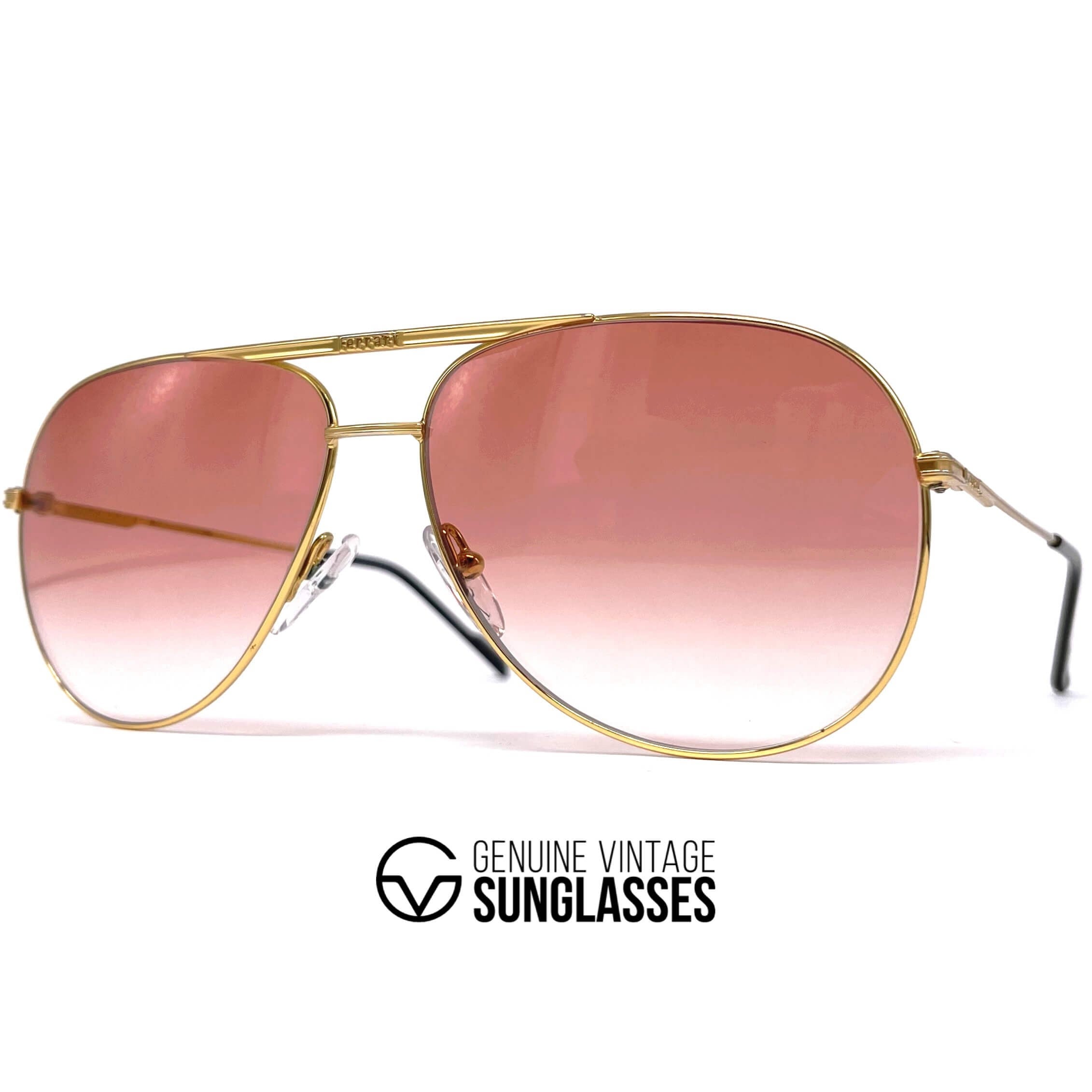 Vintage FERRARI F43 gold red aviator sunglasses