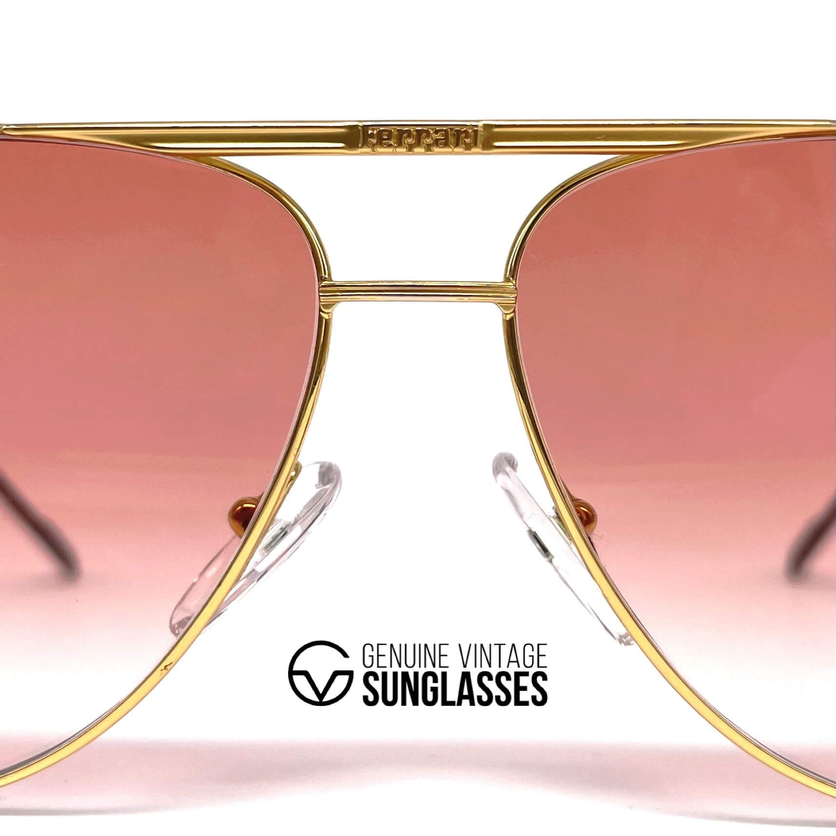 Vintage FERRARI F43 gold red aviator sunglasses