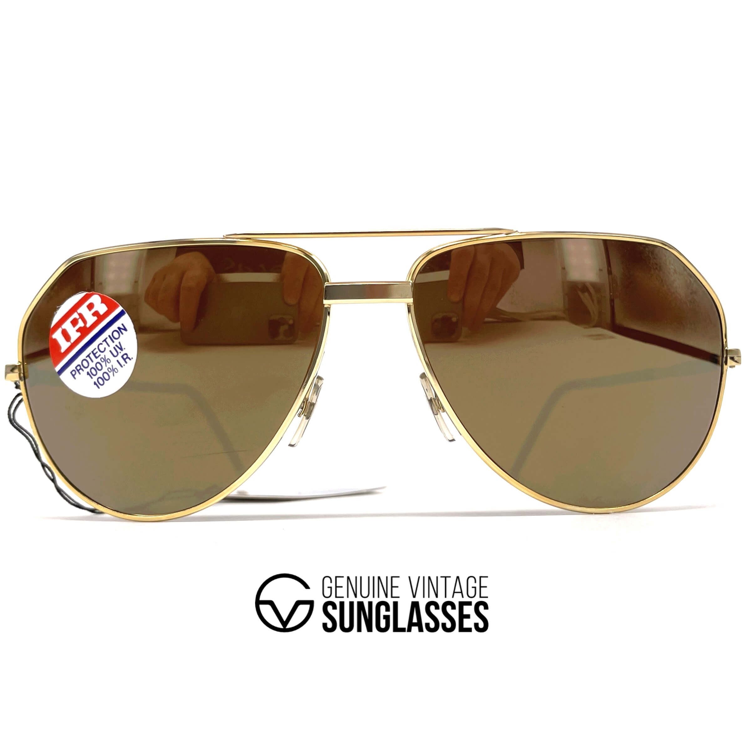 Vintage HENRI DUVILLARD HD33 rare gold aviator designer sunglasses