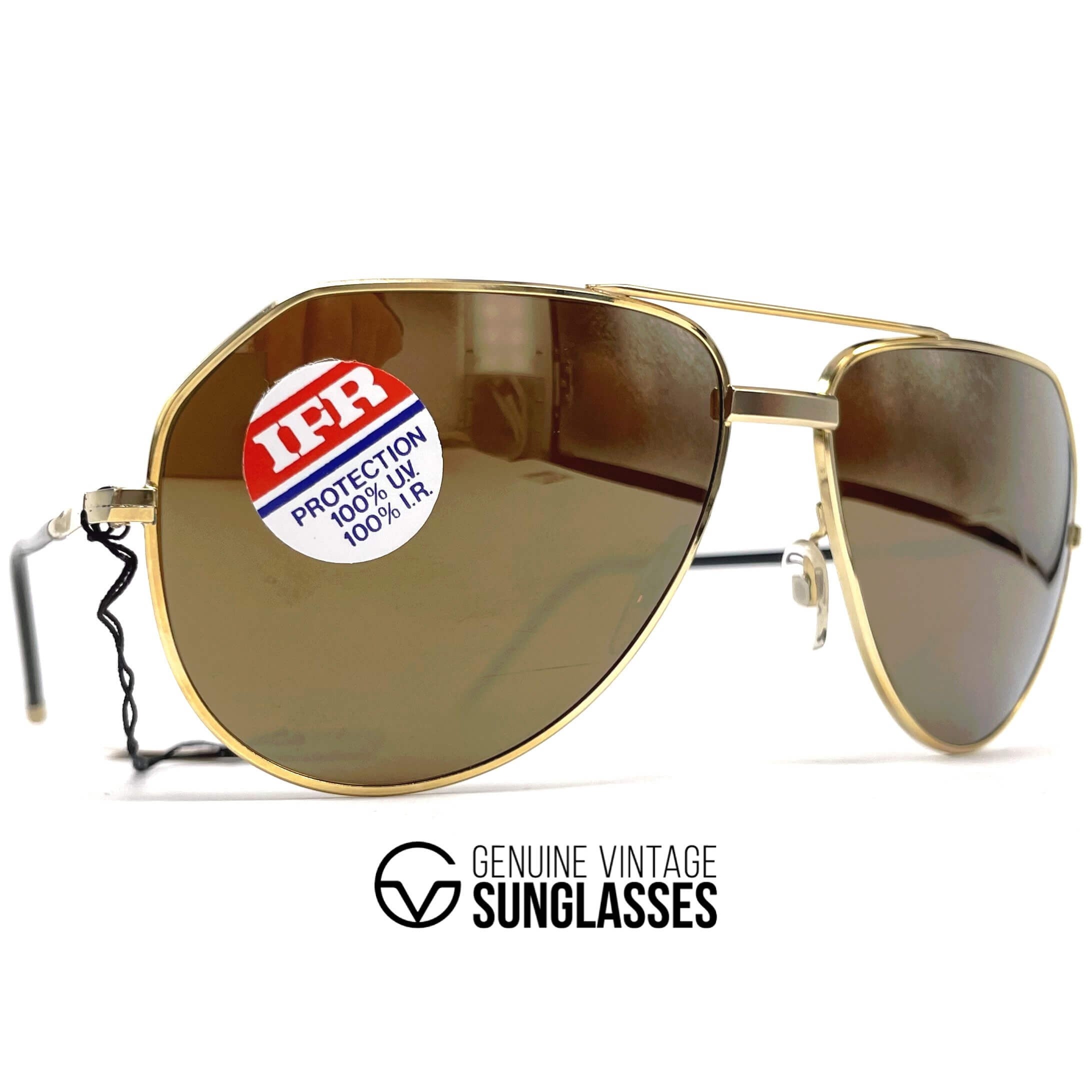 Vintage HENRI DUVILLARD HD33 rare gold aviator designer sunglasses