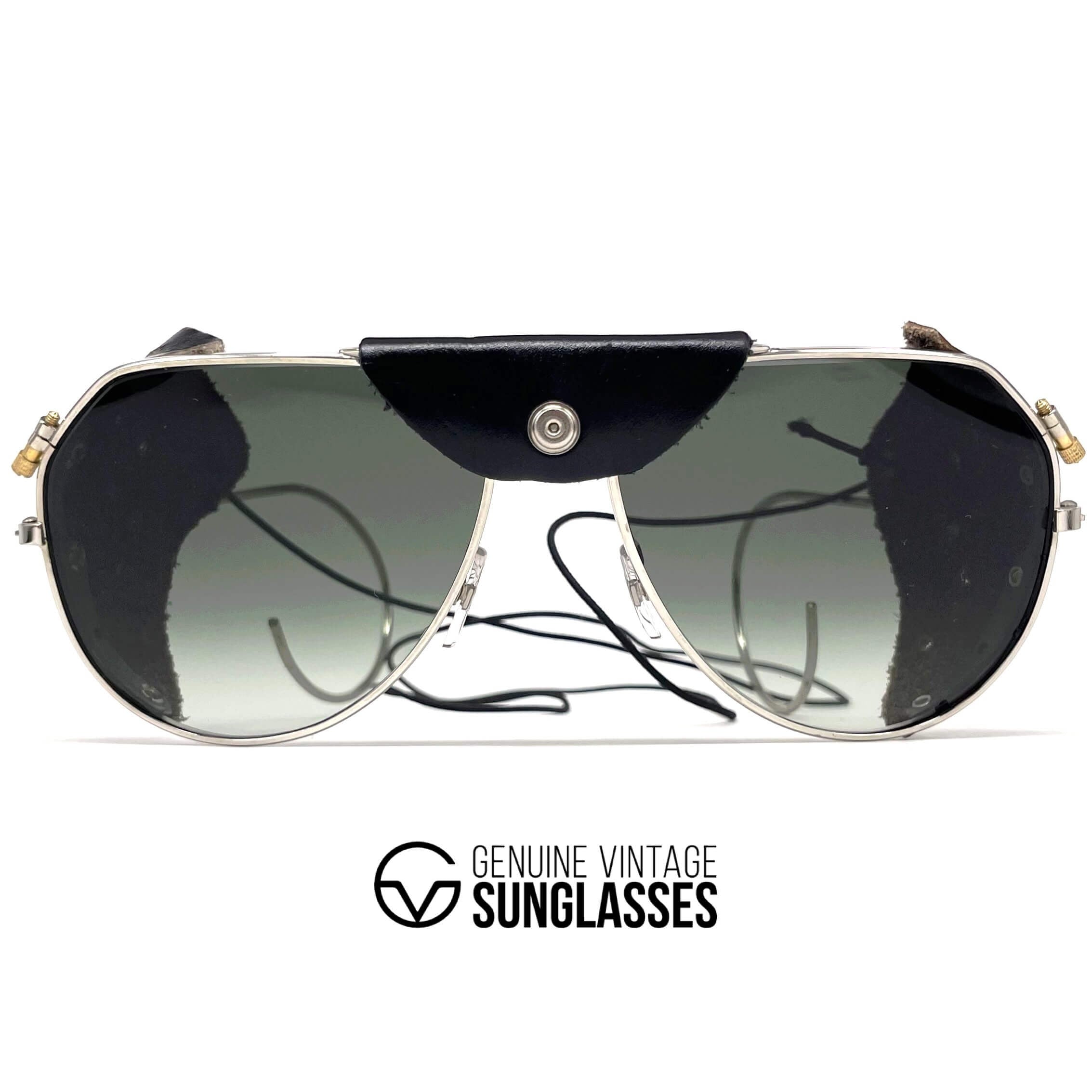 Vintage HENRI DUVILLARD silver glacier metal sports sunglasses