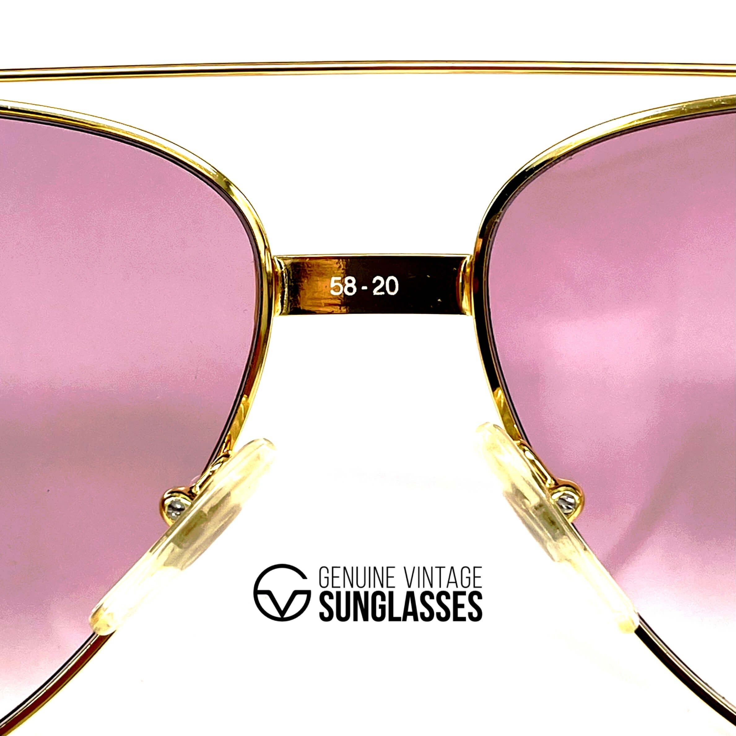 Vintage HILTON Club 8 gold plated aviator sunglasses