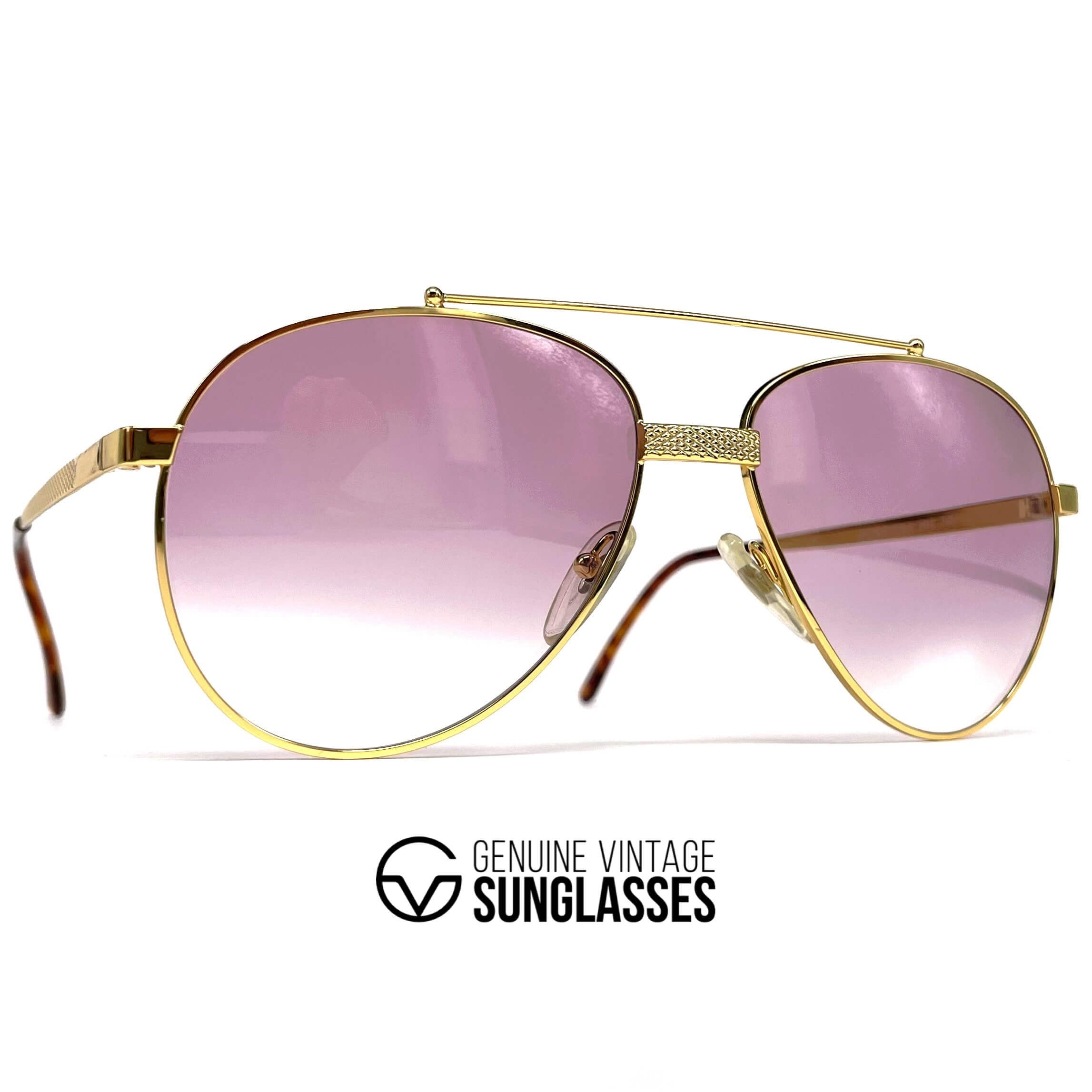 Vintage HILTON Club 8 gold plated aviator sunglasses