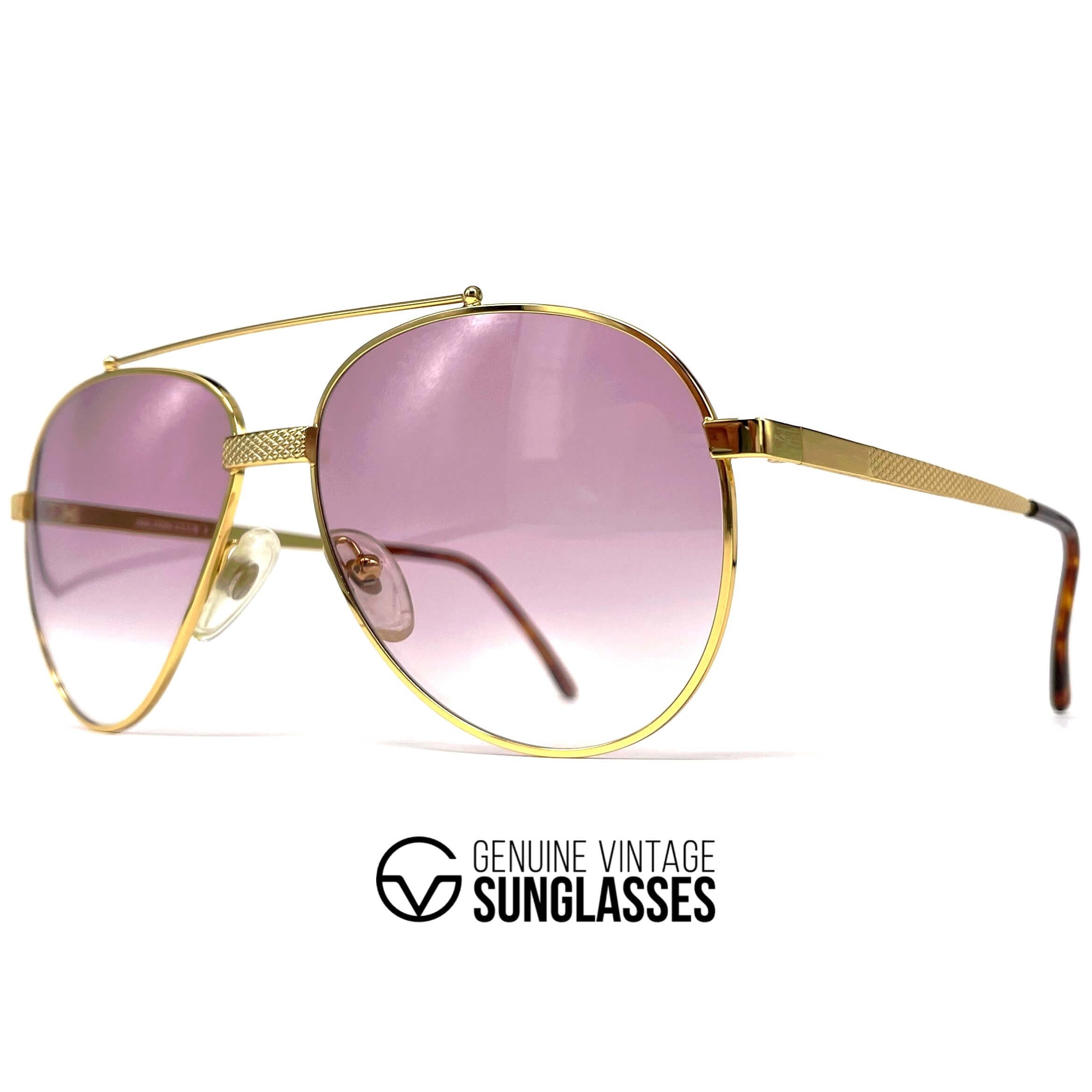 Vintage HILTON Club 8 gold plated aviator sunglasses