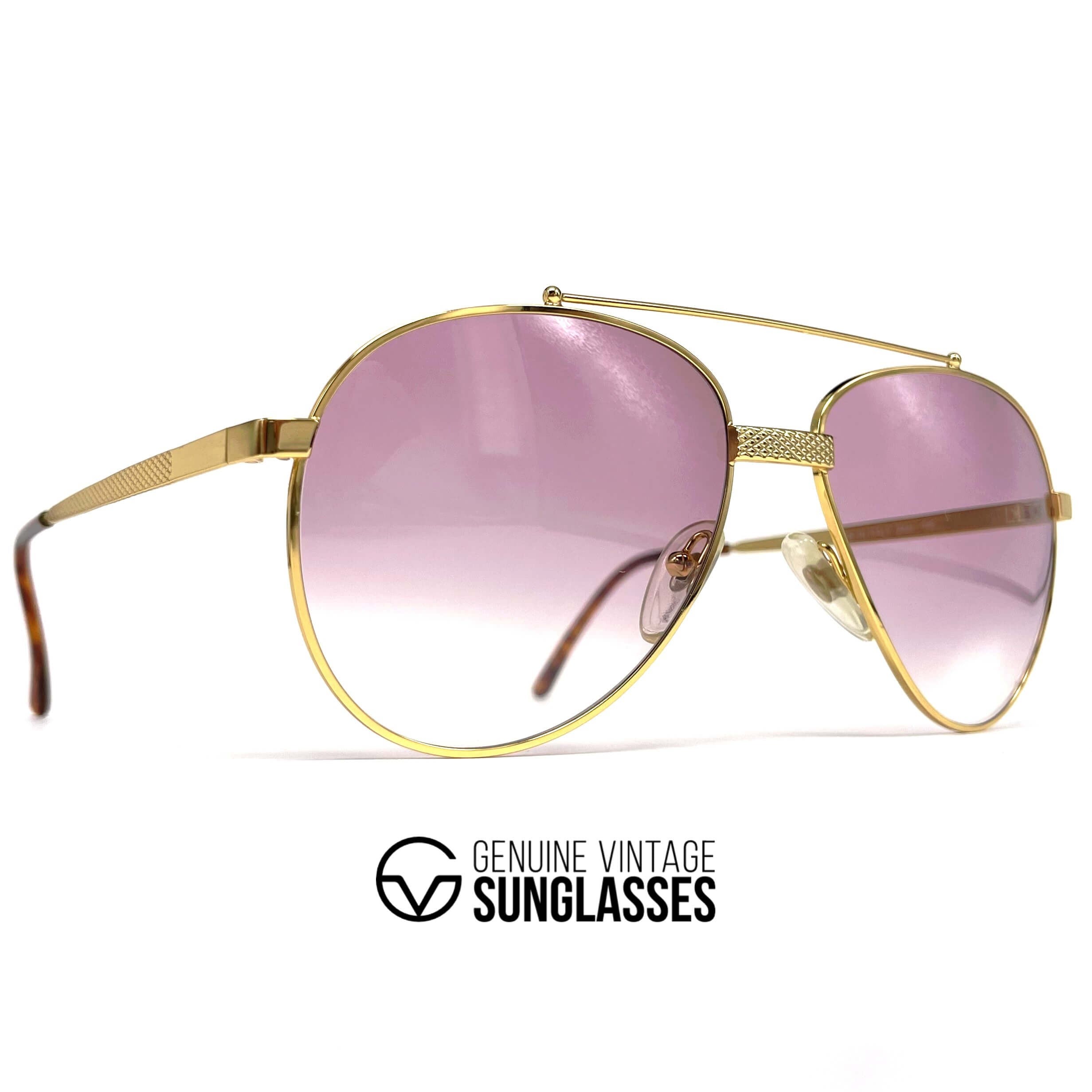 Vintage HILTON Club 8 gold plated aviator sunglasses