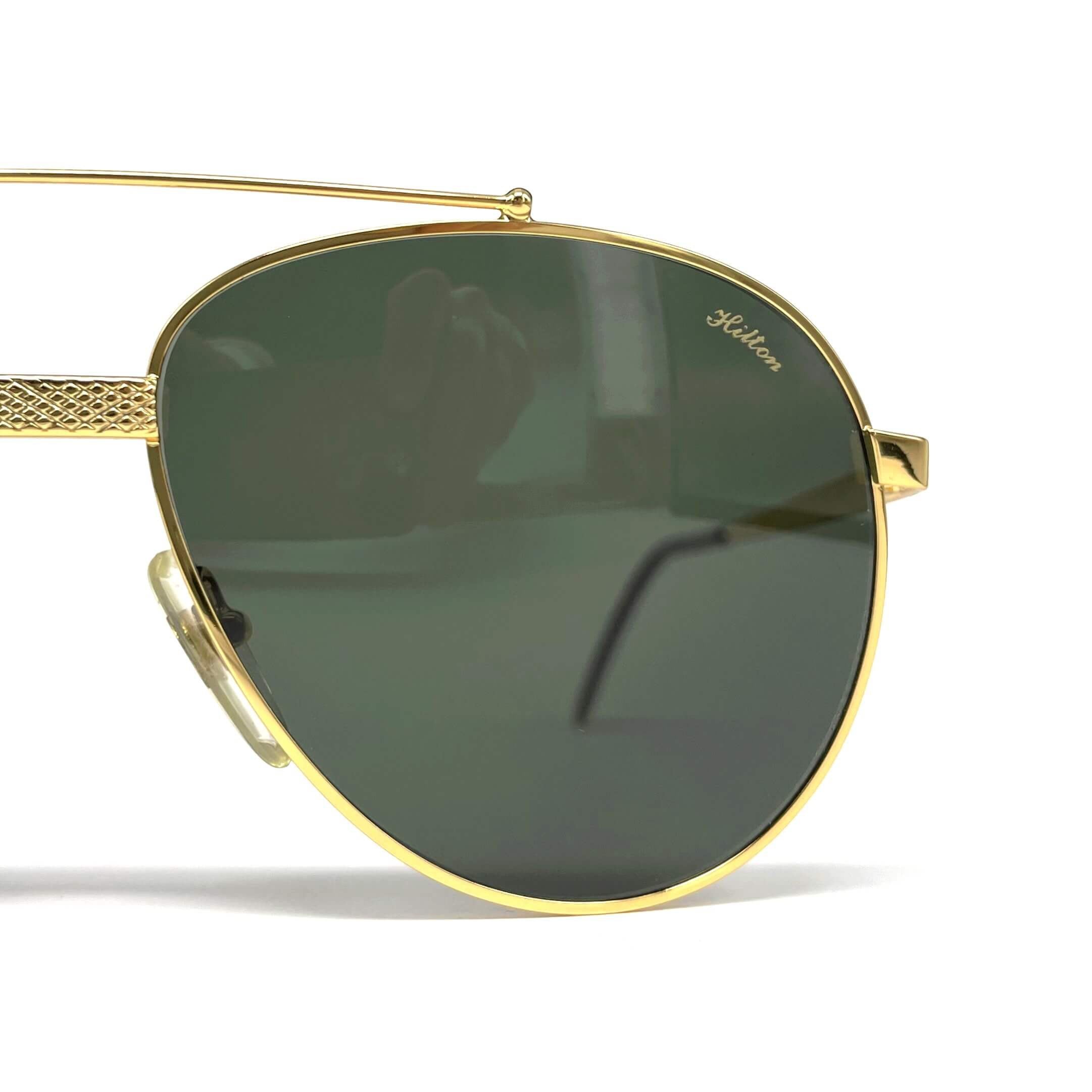 Vintage HILTON Club 8 gold plated aviator sunglasses