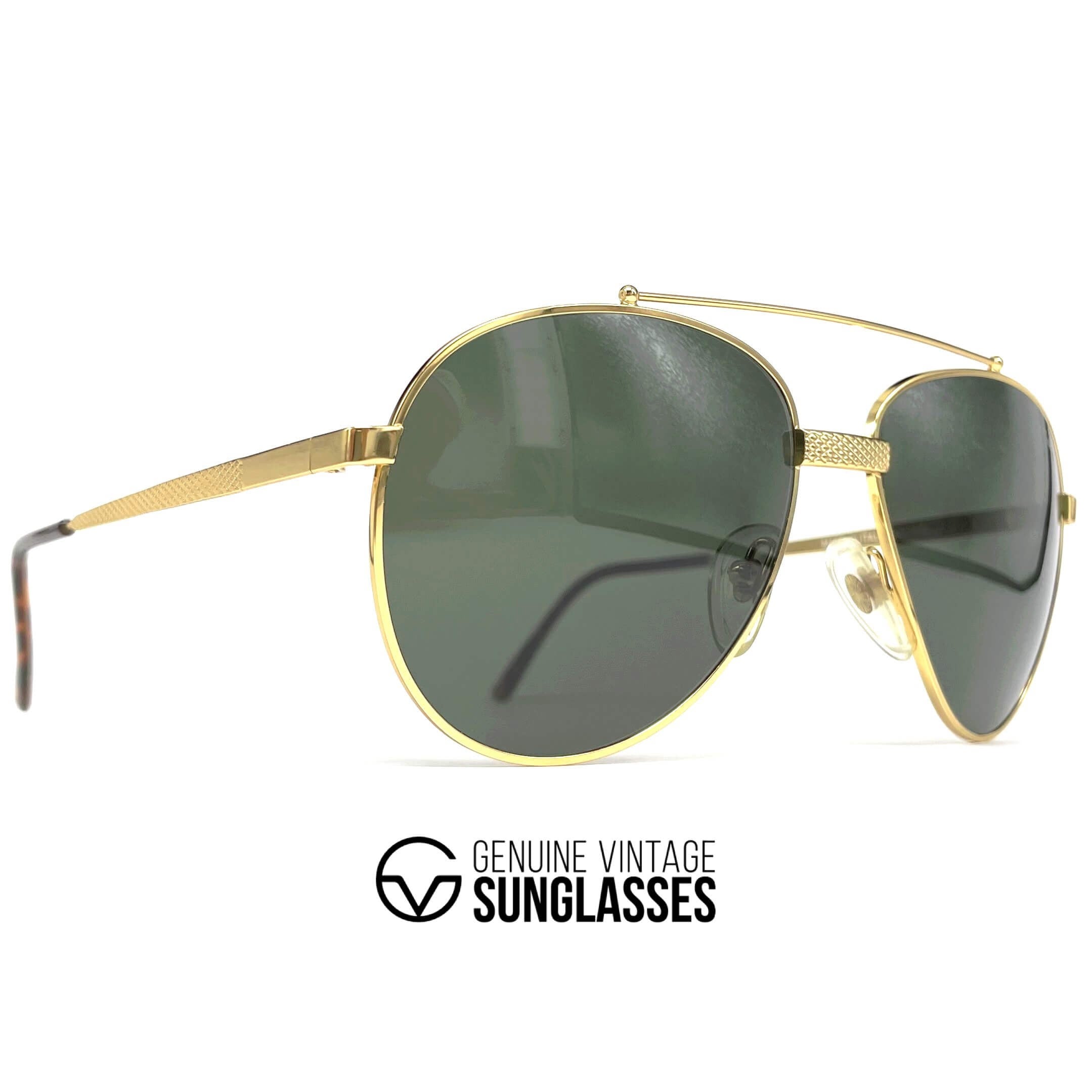 Vintage HILTON Club 8 gold plated aviator sunglasses