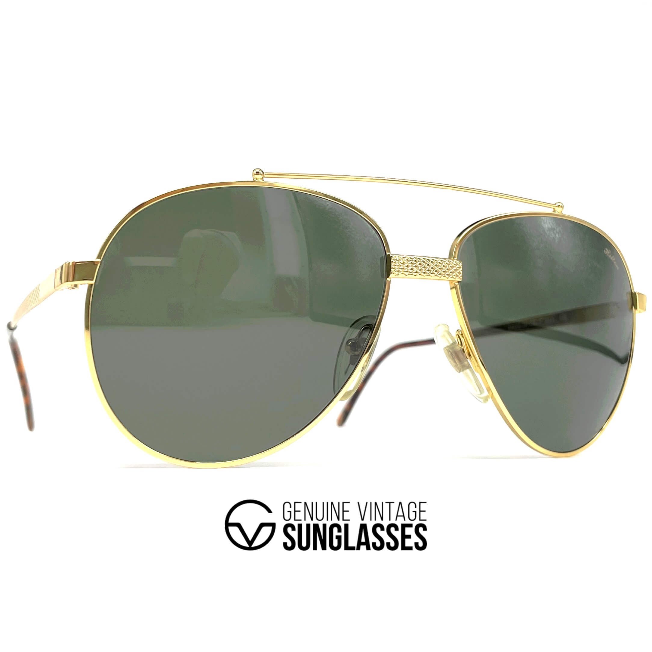 Vintage HILTON Club 8 gold plated aviator sunglasses