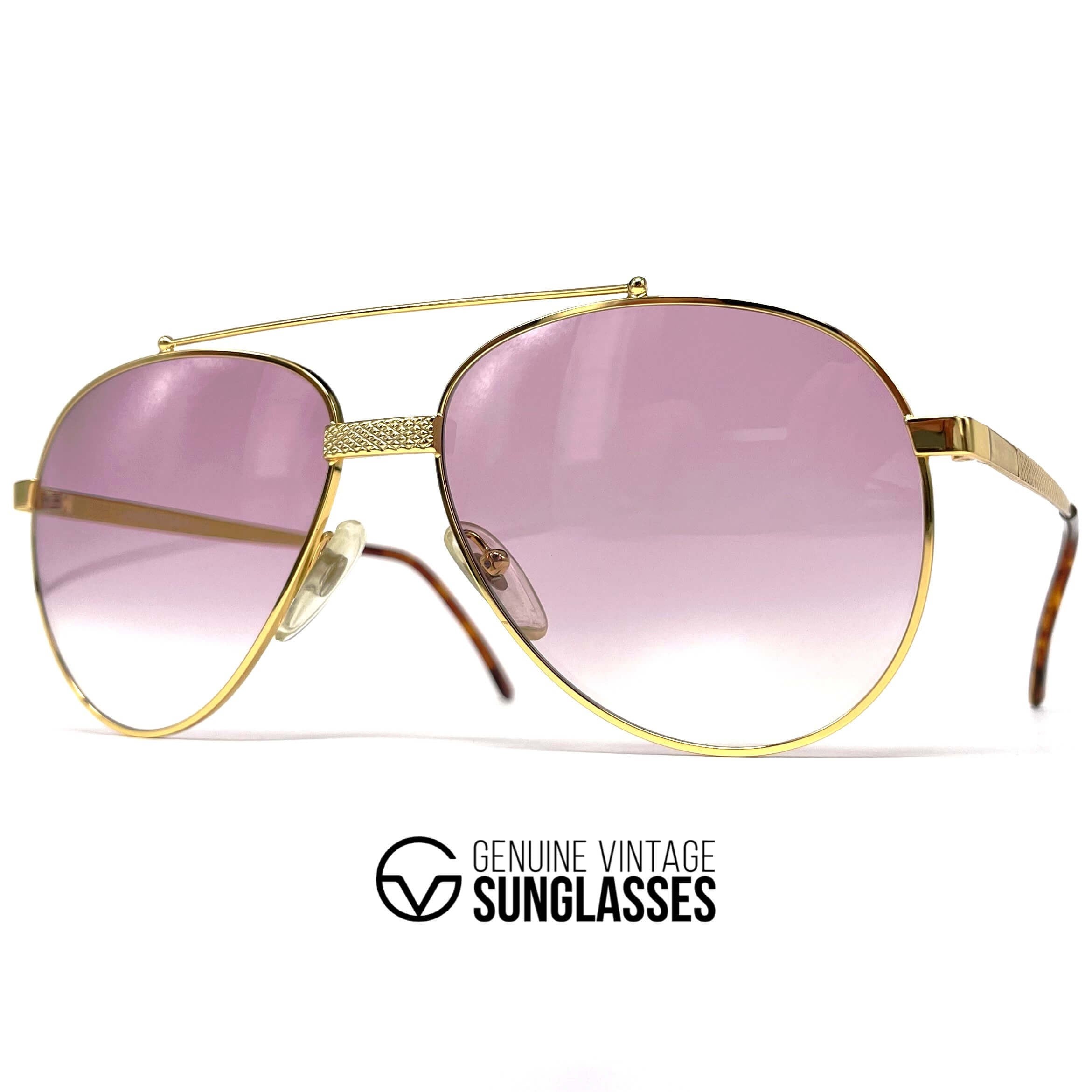 Vintage HILTON Club 8 gold plated aviator sunglasses