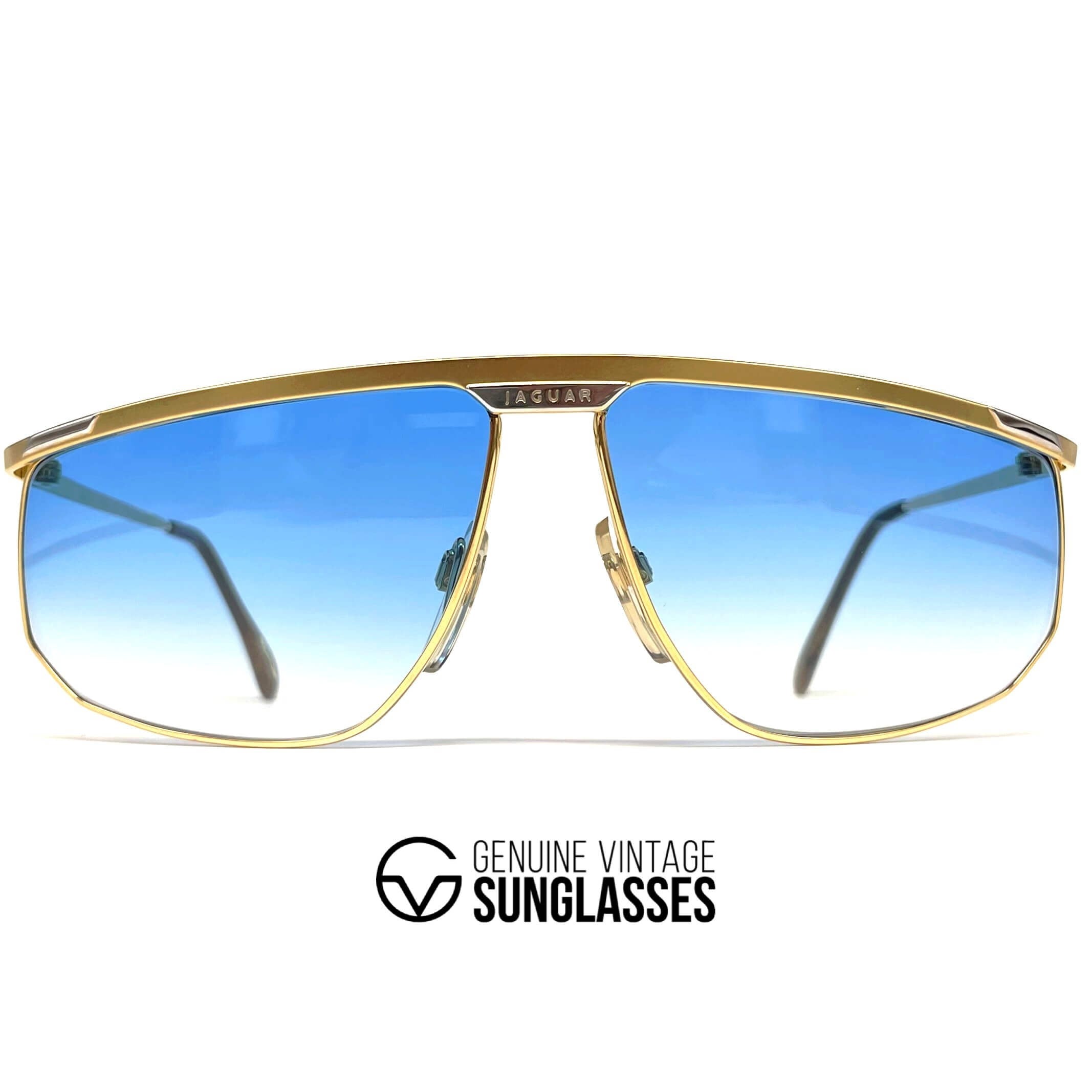 Vintage JAGUAR 709 rare oversized gold designer sunglasses