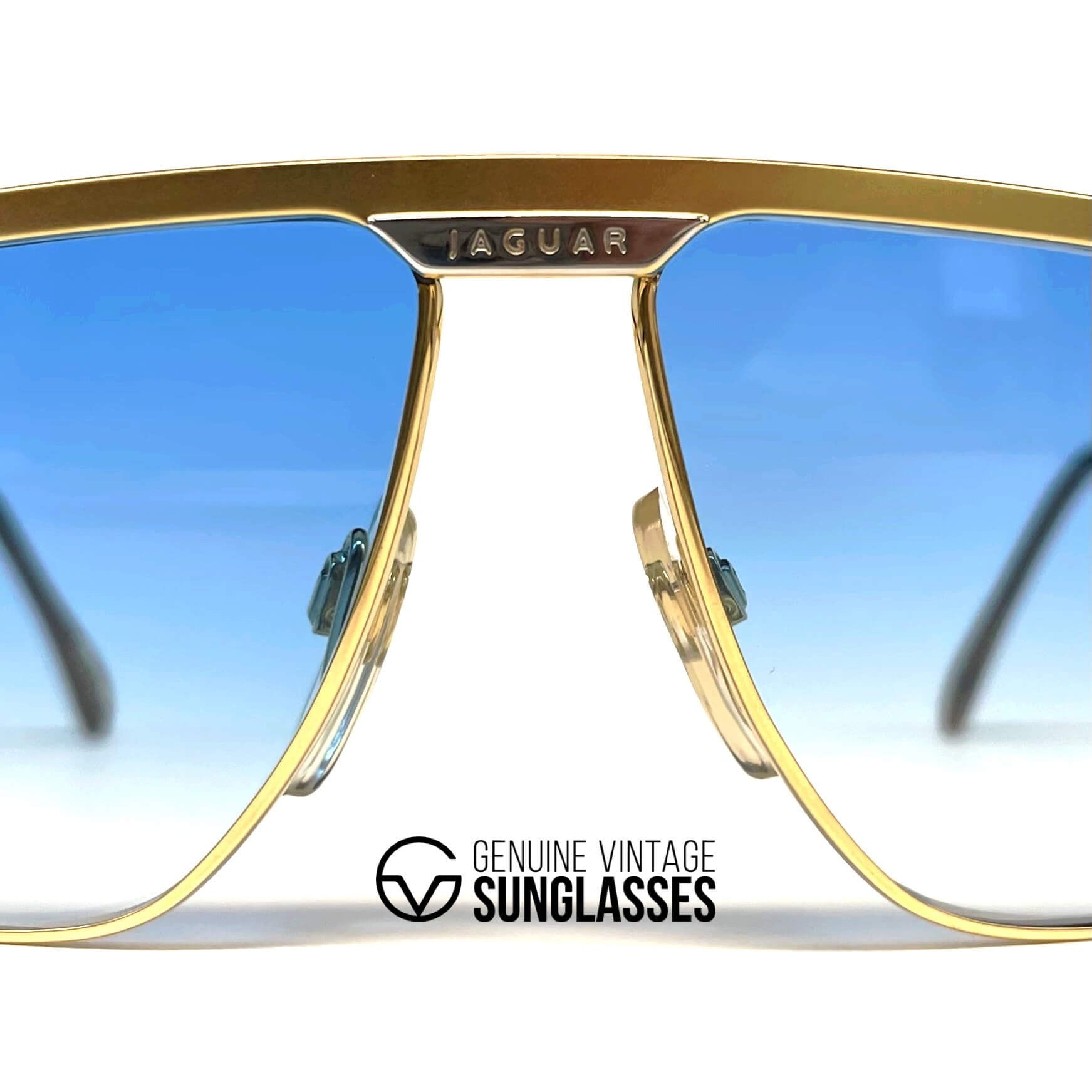 Vintage JAGUAR 709 rare oversized gold designer sunglasses