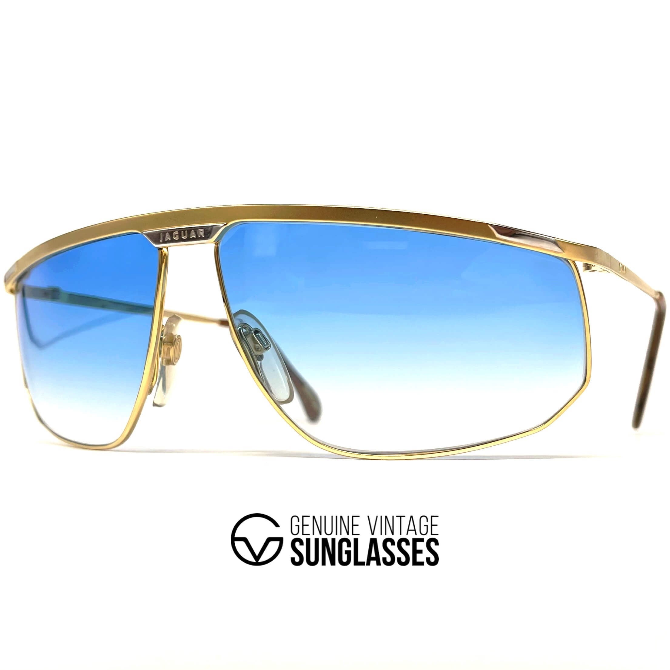 Vintage JAGUAR 709 rare oversized gold designer sunglasses