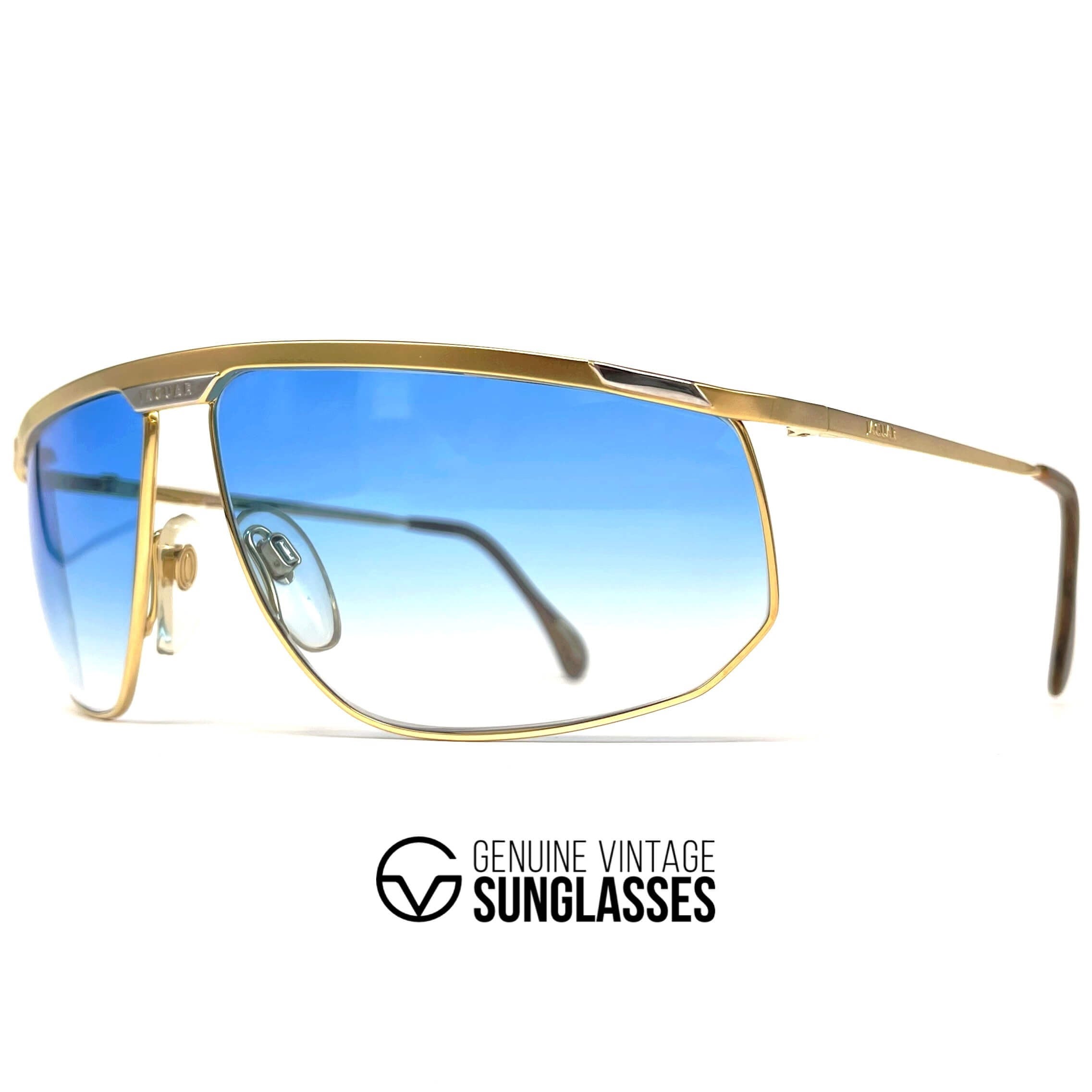 Vintage JAGUAR 709 rare oversized gold designer sunglasses