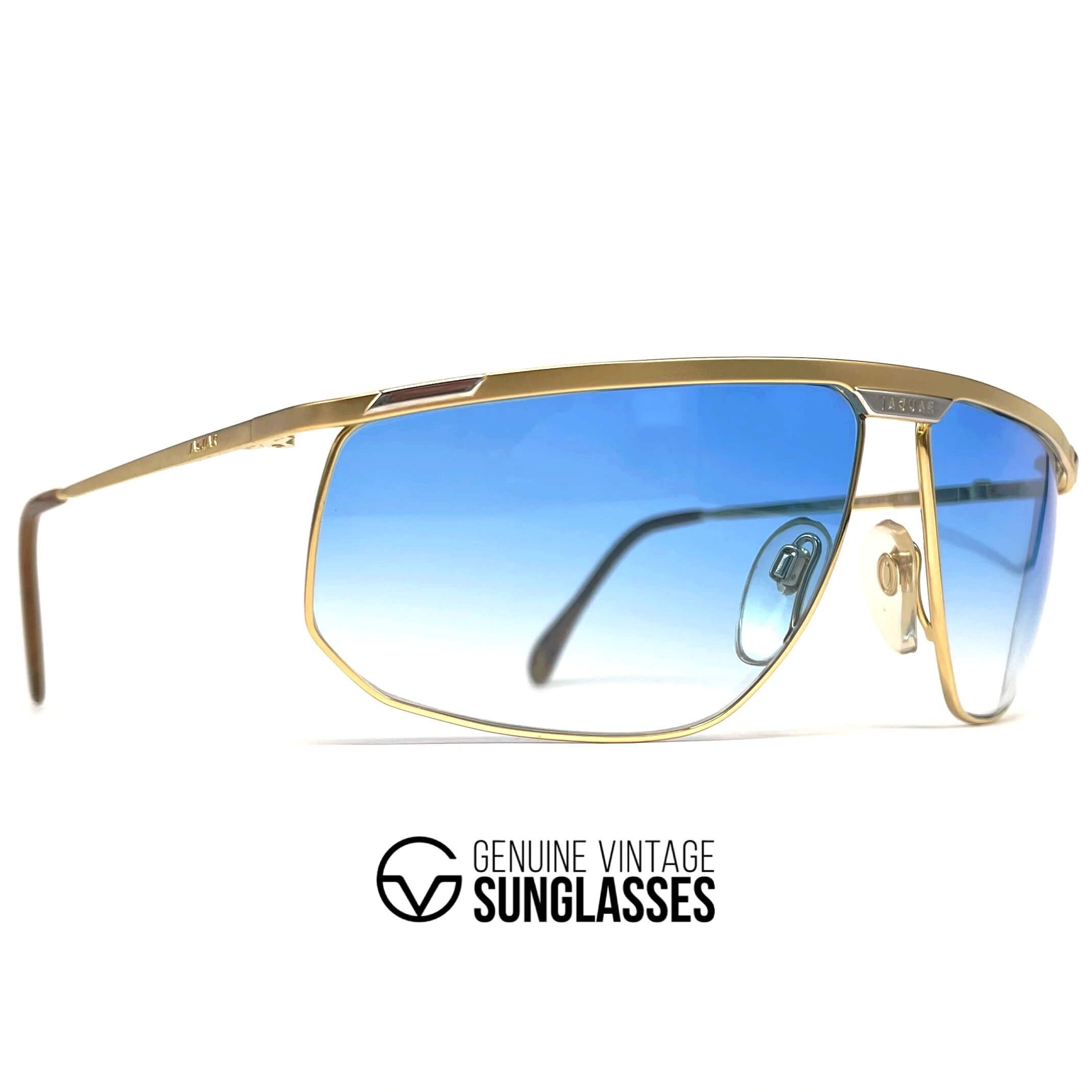 Vintage JAGUAR 709 rare oversized gold designer sunglasses