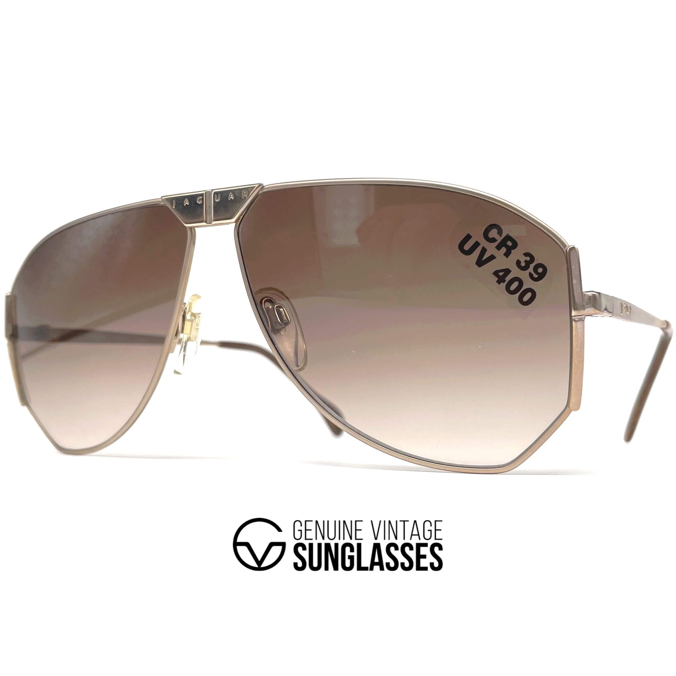 Vintage JAGUAR 715 gold aviator oversized sunglasses