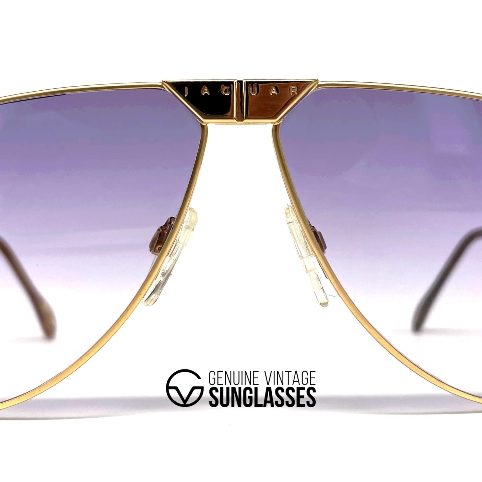 Vintage JAGUAR 715 XXL gold designer aviator sunglasses