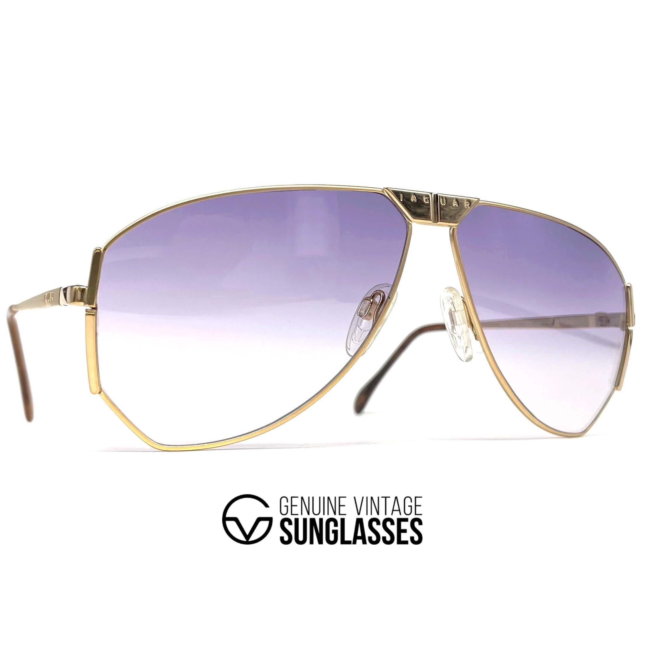 Vintage JAGUAR 715 XXL gold designer aviator sunglasses