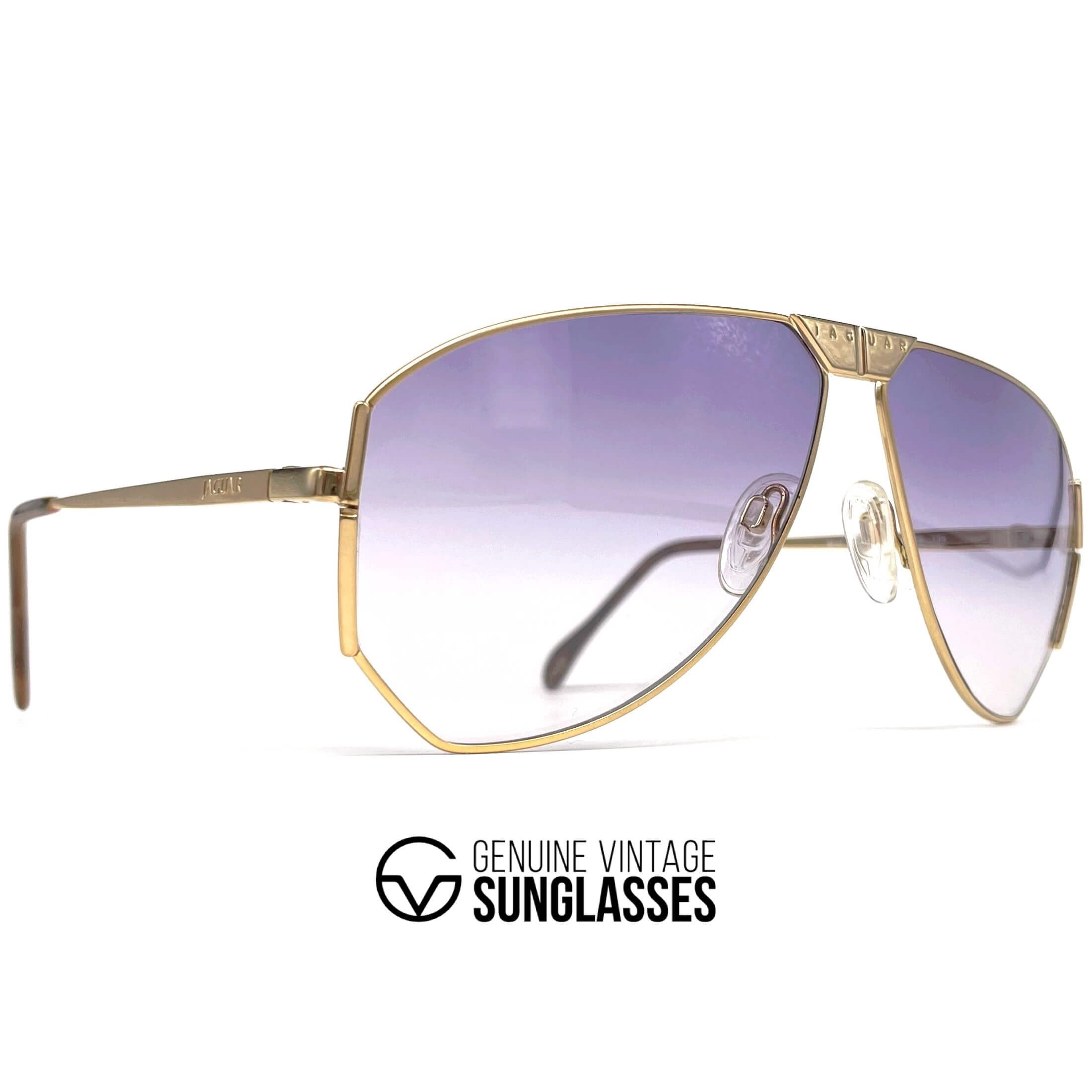 Vintage JAGUAR 715 XXL gold designer aviator sunglasses
