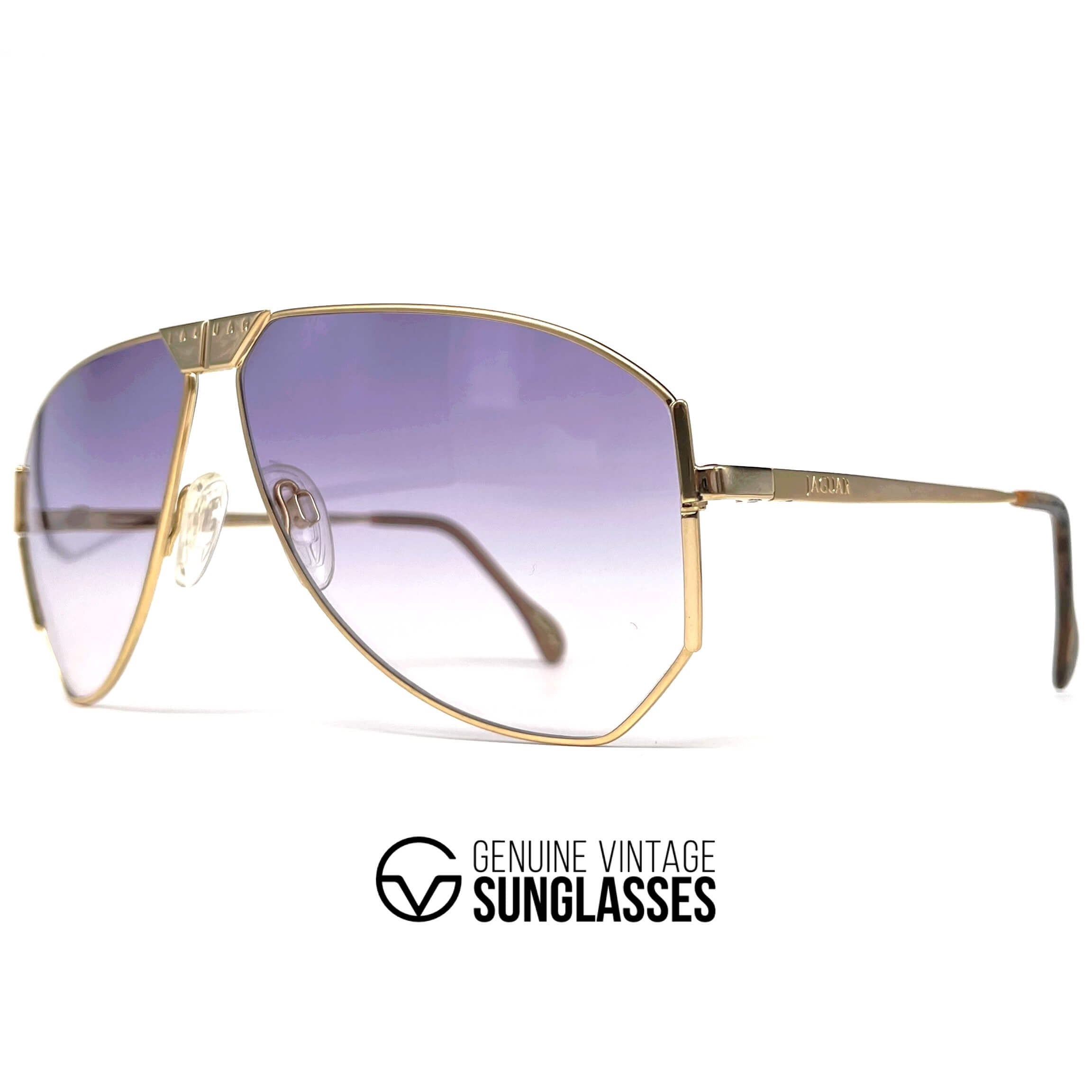 Vintage JAGUAR 715 XXL gold designer aviator sunglasses