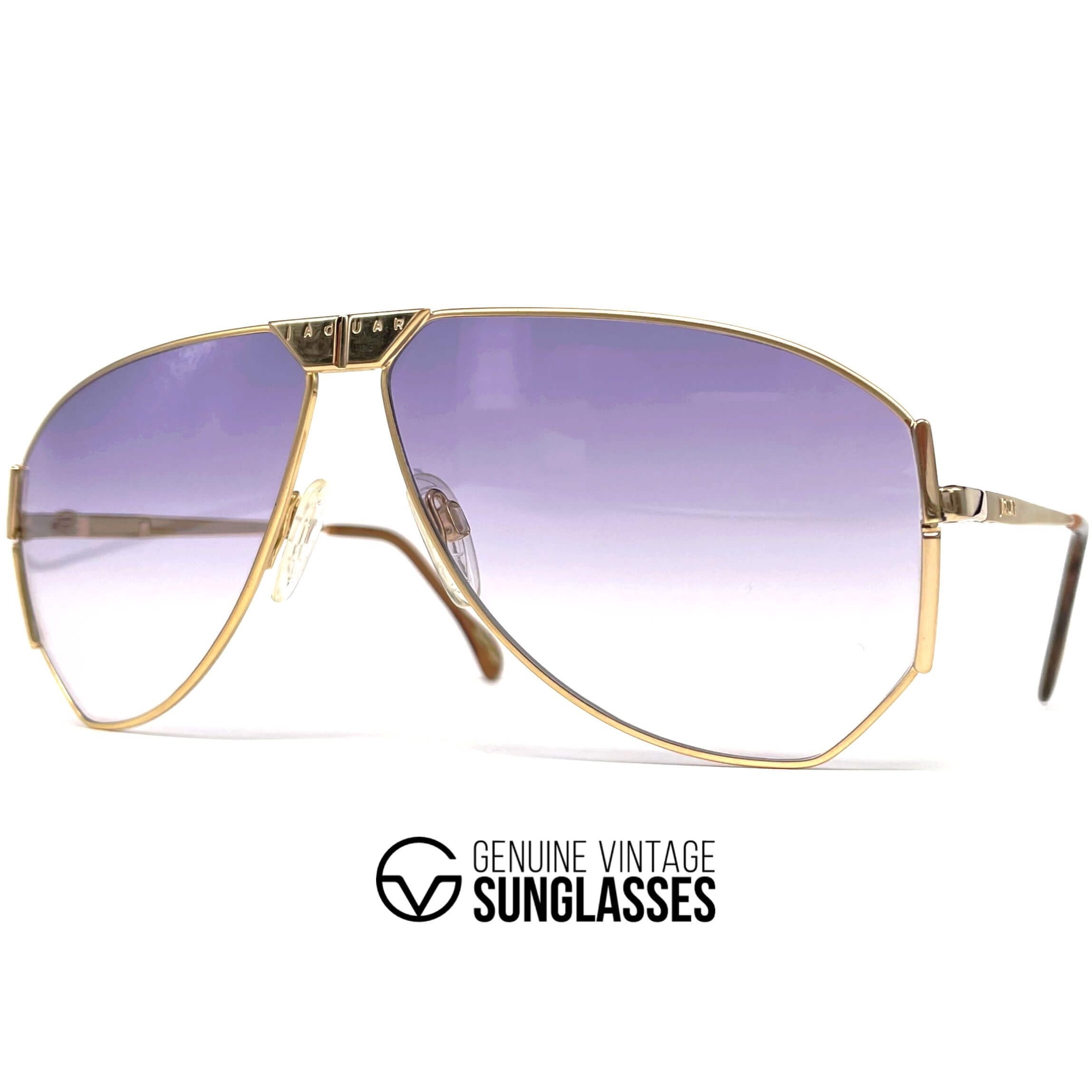 Vintage JAGUAR 715 XXL gold designer aviator sunglasses