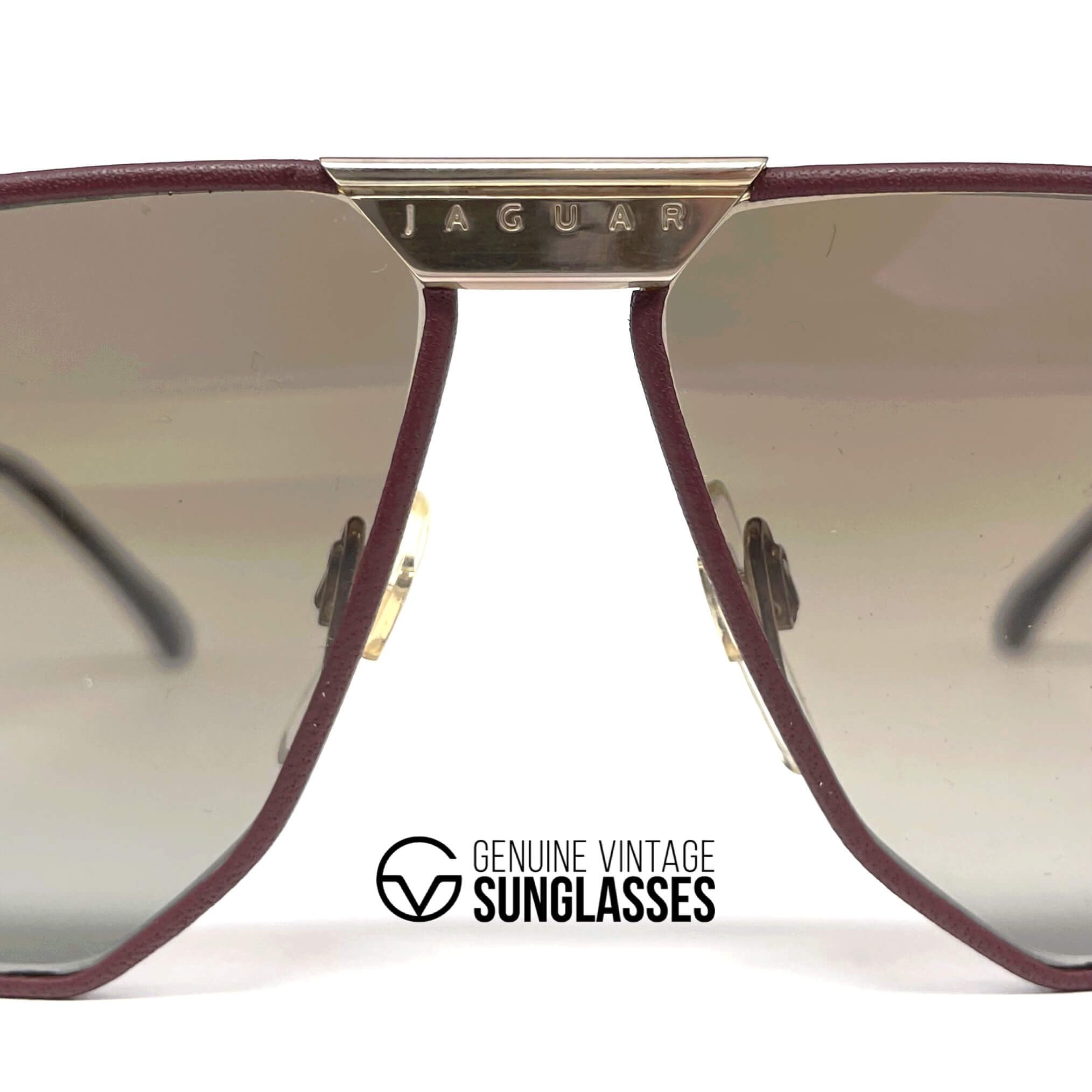 Vintage JAGUAR 717 black leather designer sunglasses