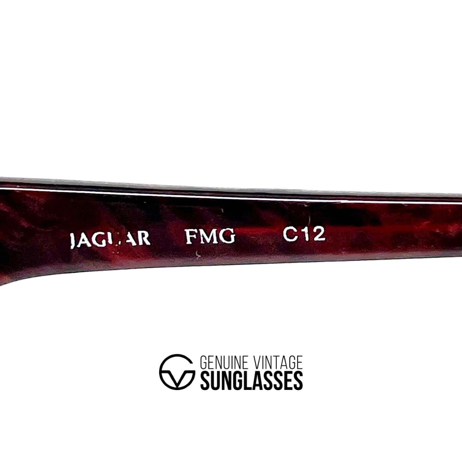 Vintage JAGUAR 717 black leather designer sunglasses