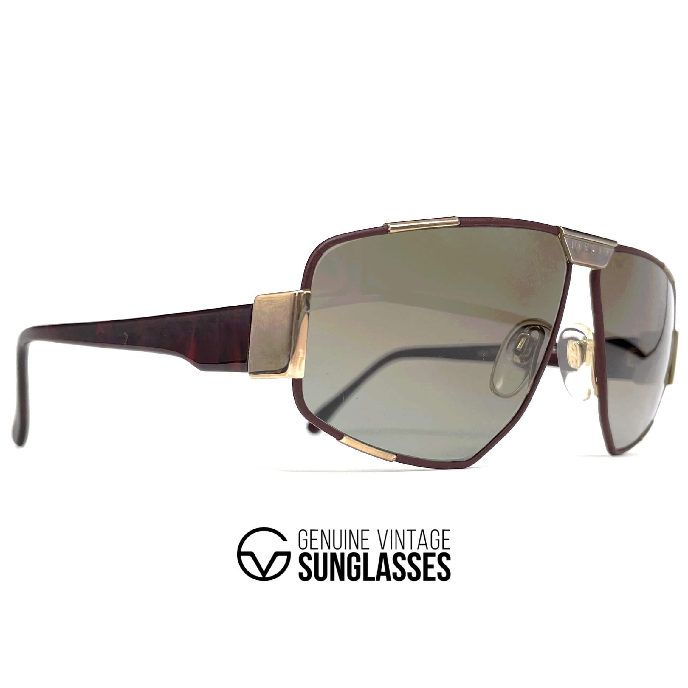 Vintage JAGUAR 717 black leather designer sunglasses