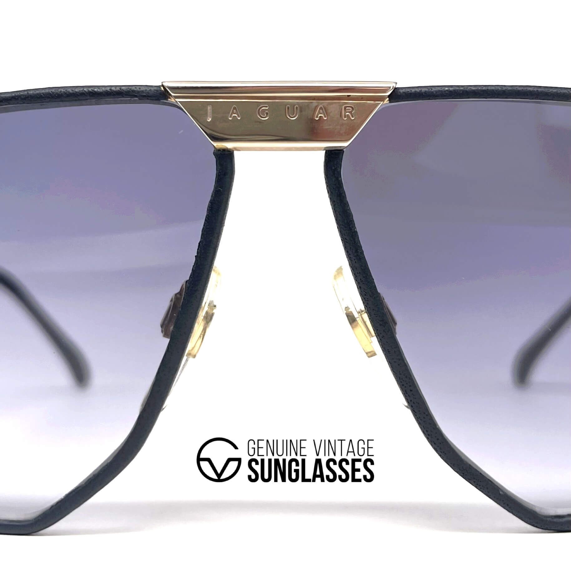 Vintage JAGUAR 717 blue leather designer sunglasses