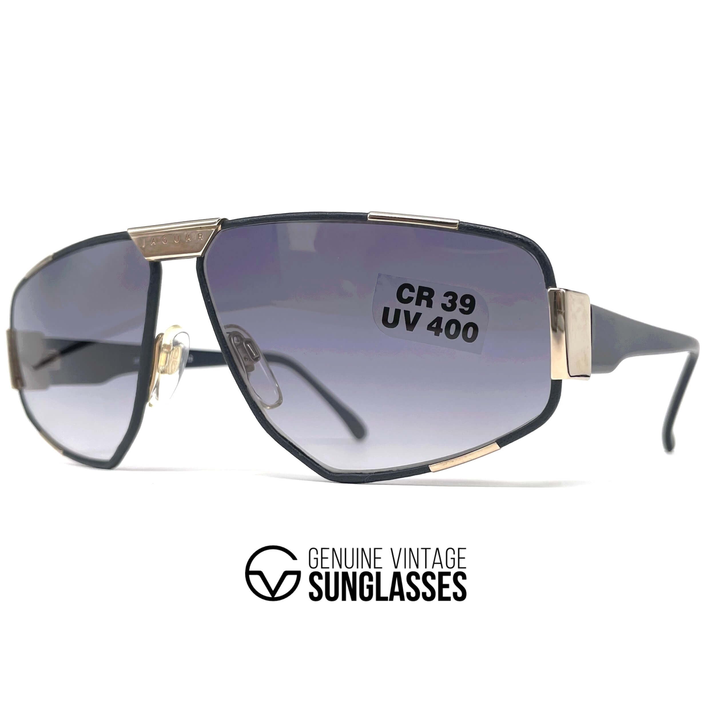 Vintage JAGUAR 717 blue leather designer sunglasses
