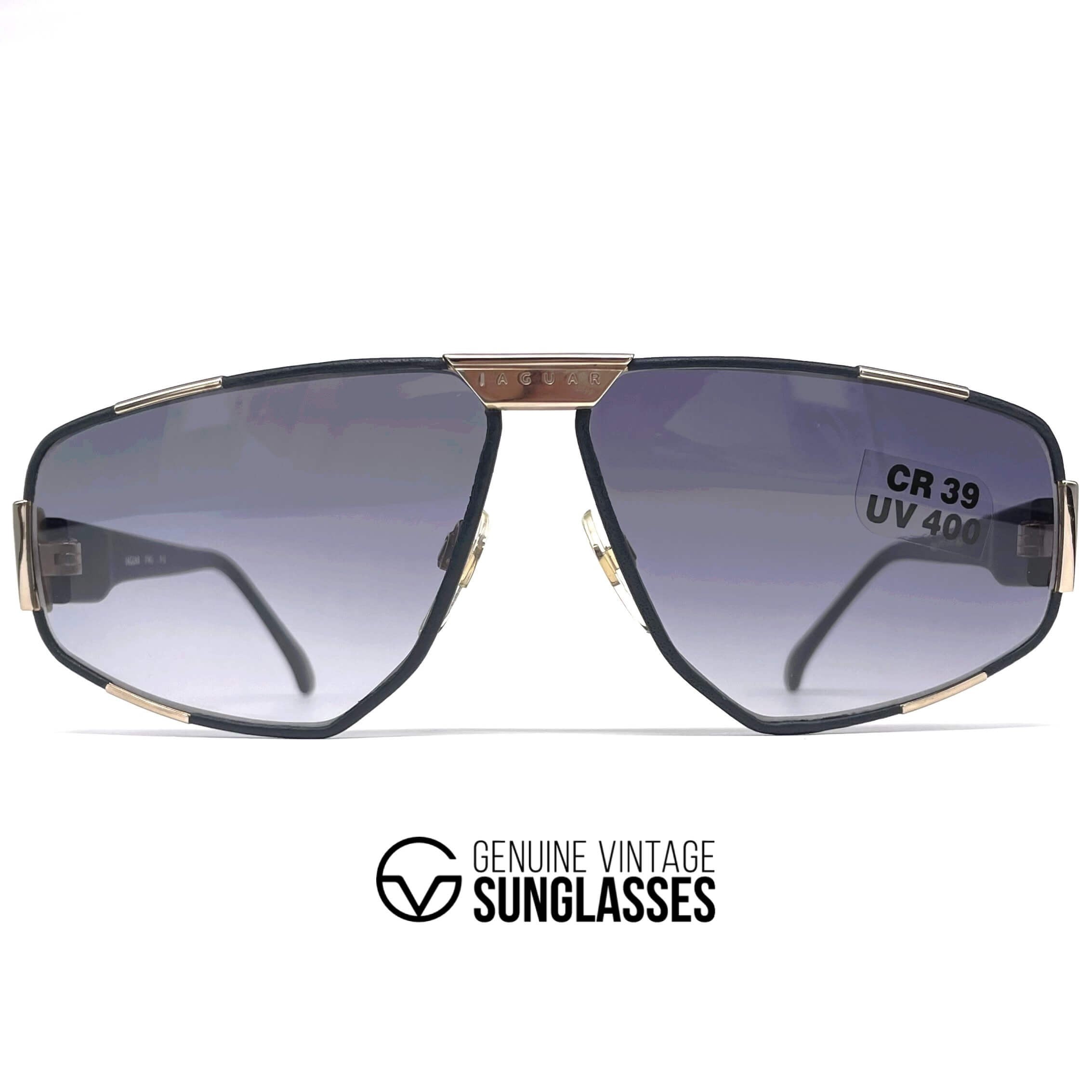 Vintage JAGUAR 717 blue leather designer sunglasses