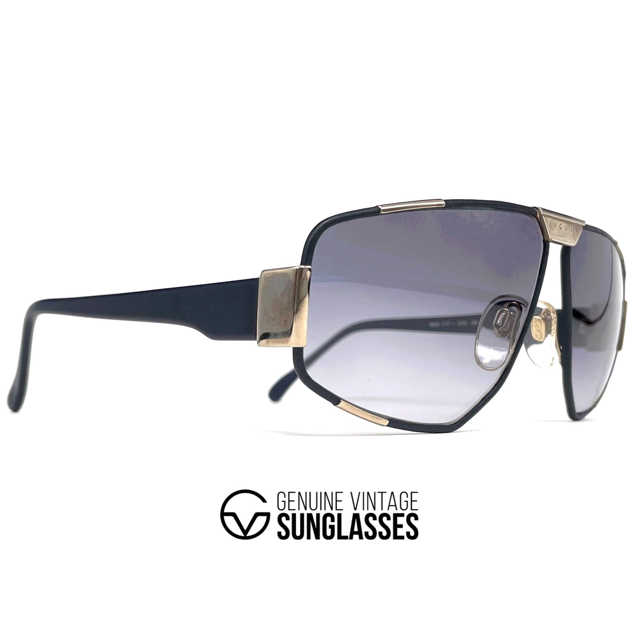 Vintage JAGUAR 717 blue leather designer sunglasses
