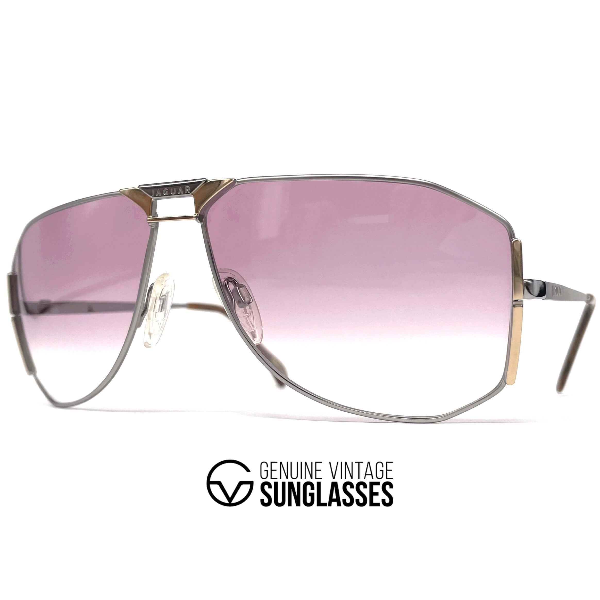 Vintage JAGUAR 723 pink oversized aviator sunglasses