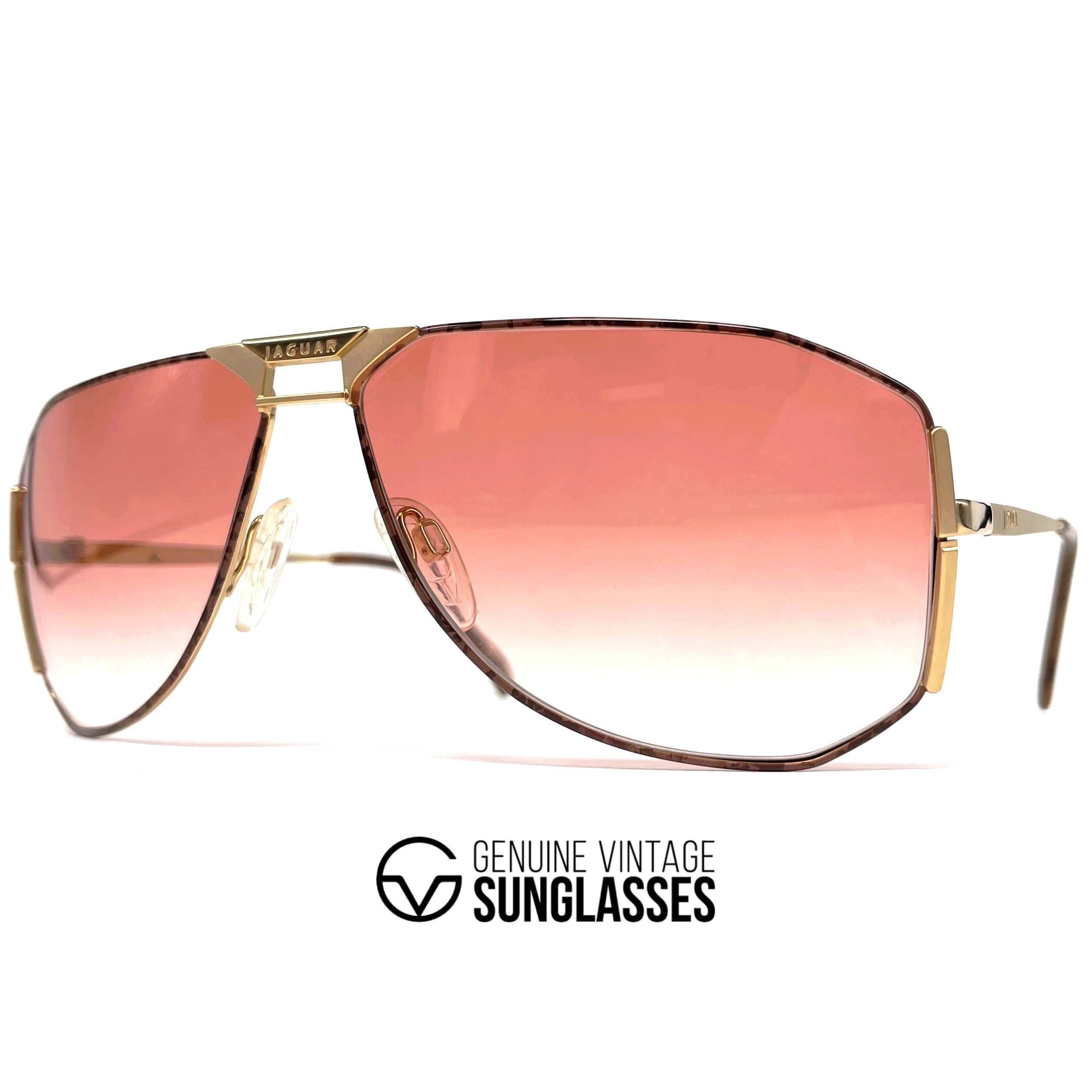Vintage JAGUAR 723 red oversized aviator sunglasses
