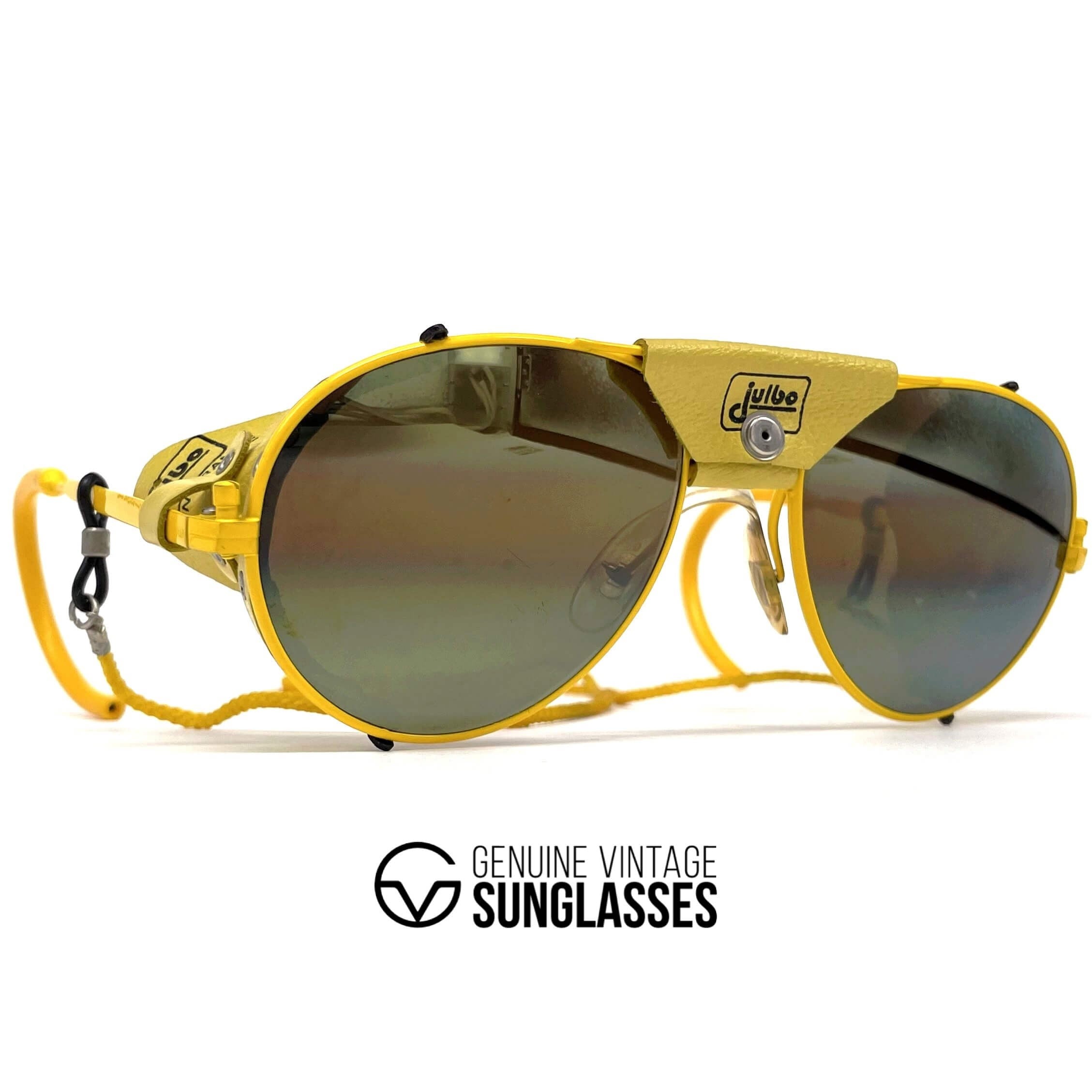 Vintage JULBO Cham yellow leather glacier sports sunglasses