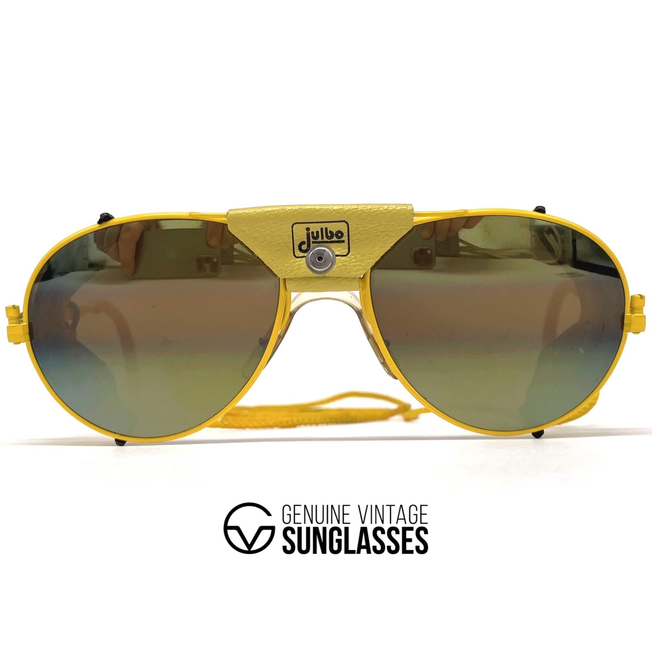 Vintage JULBO Cham yellow leather glacier sports sunglasses