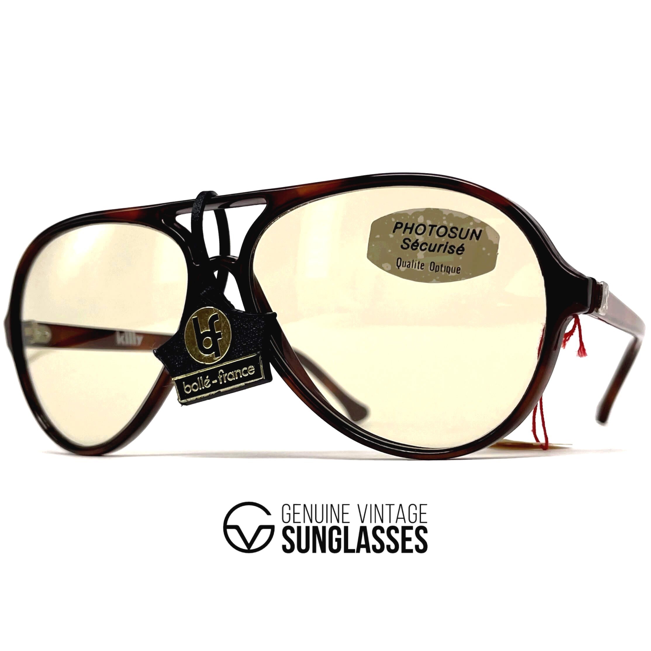 Vintage KILLY 374 photochromic mineral aviator Bollé seal sunglasses