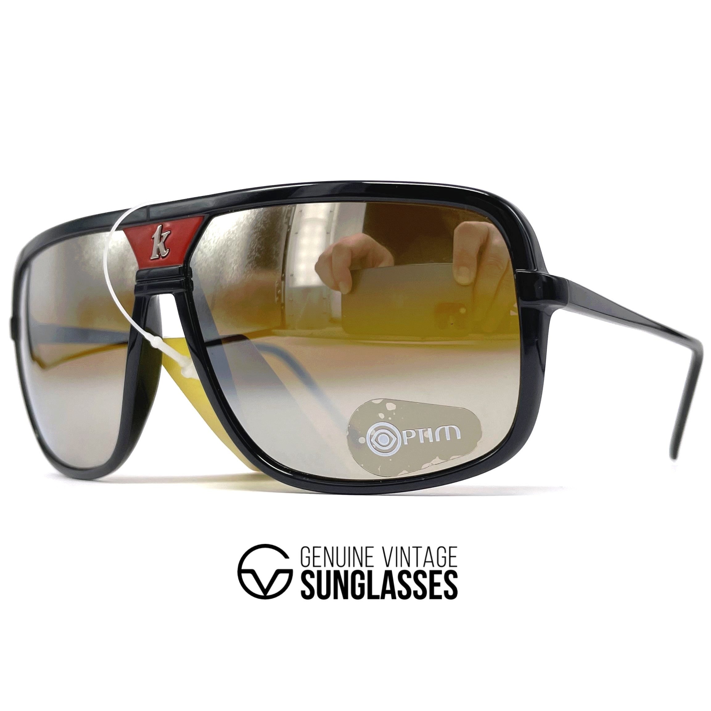 Vintage K.ONE 31 01 1798 oversized mirrored sports sunglasses