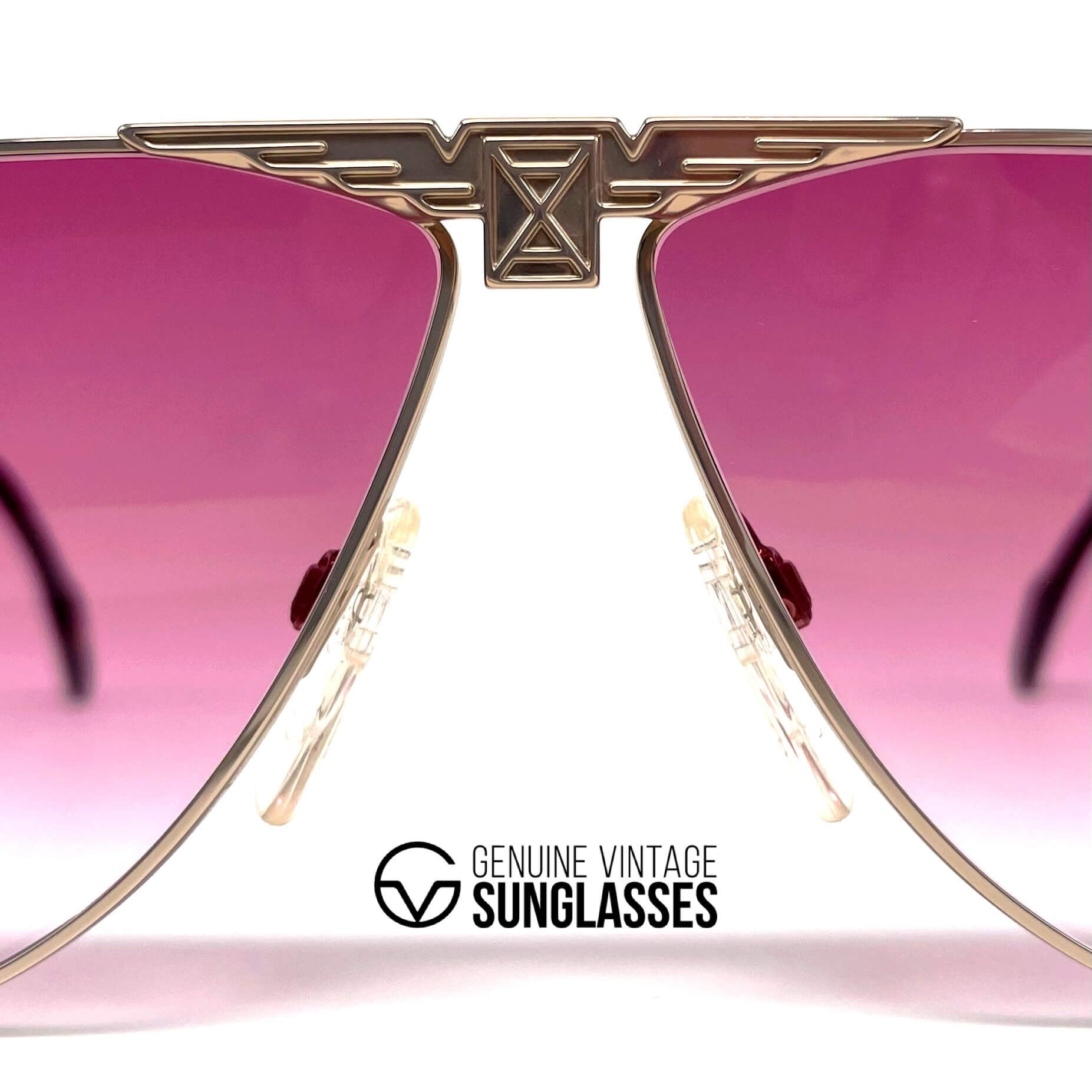 Vintage LONGINES 0150 METZLER gold pink rare aviator sunglasses