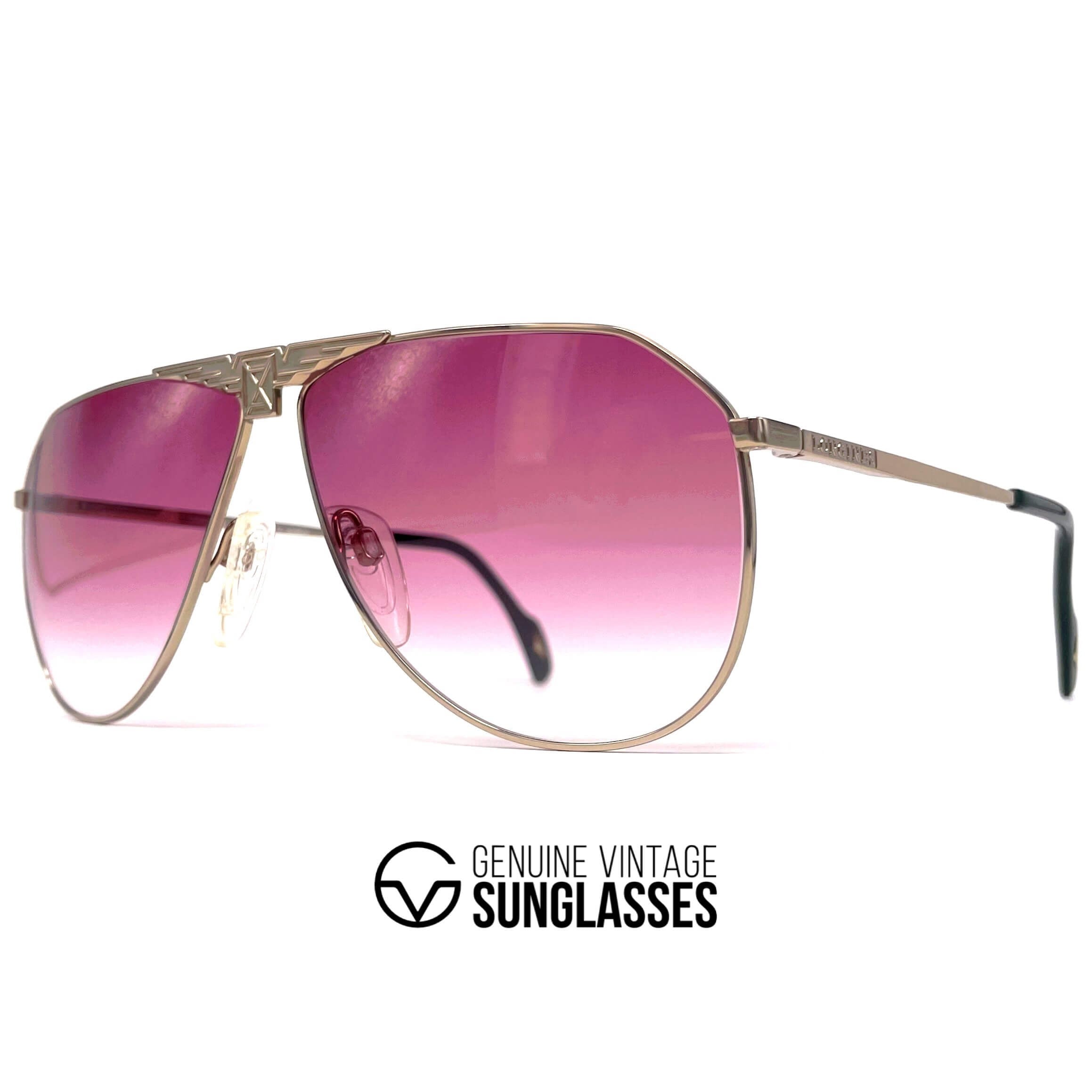 Vintage LONGINES 0150 METZLER gold pink rare aviator sunglasses
