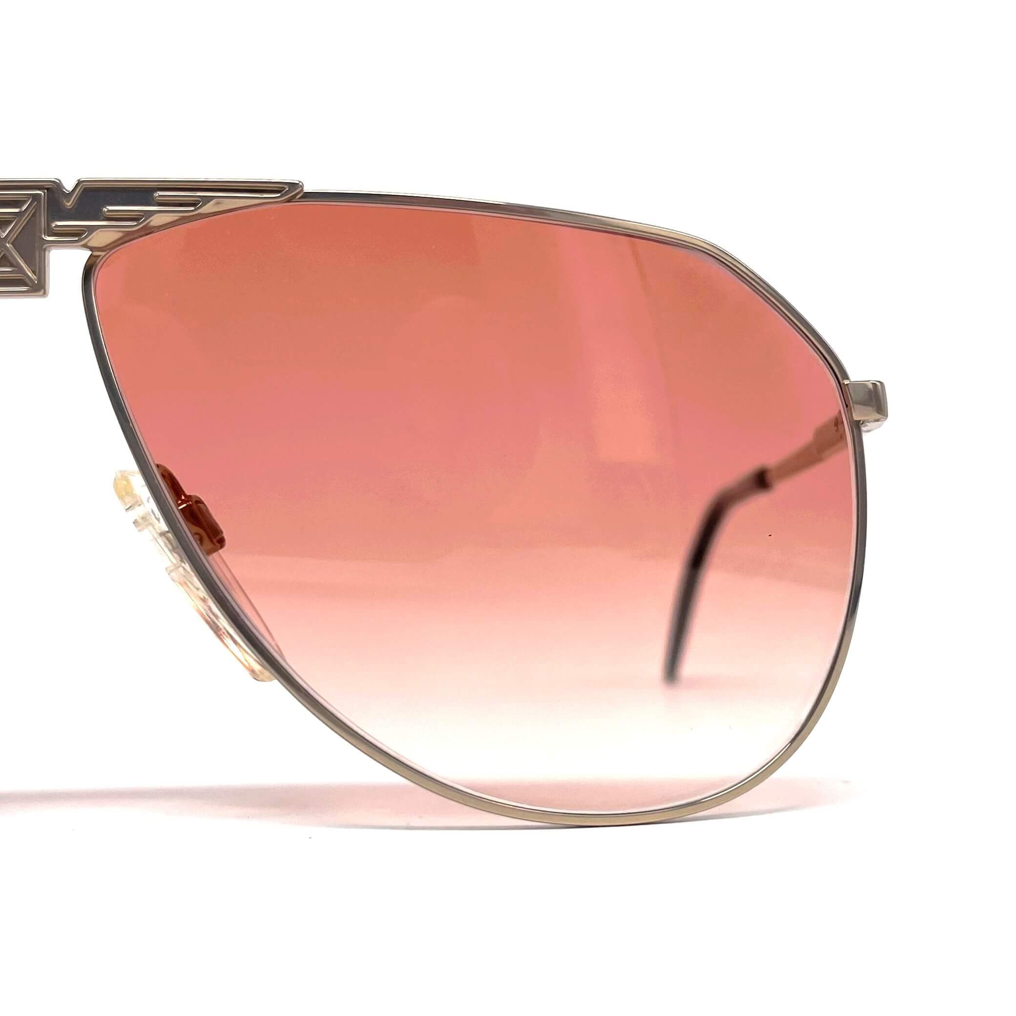 Vintage LONGINES 0150 METZLER gold red rare aviator sunglasses