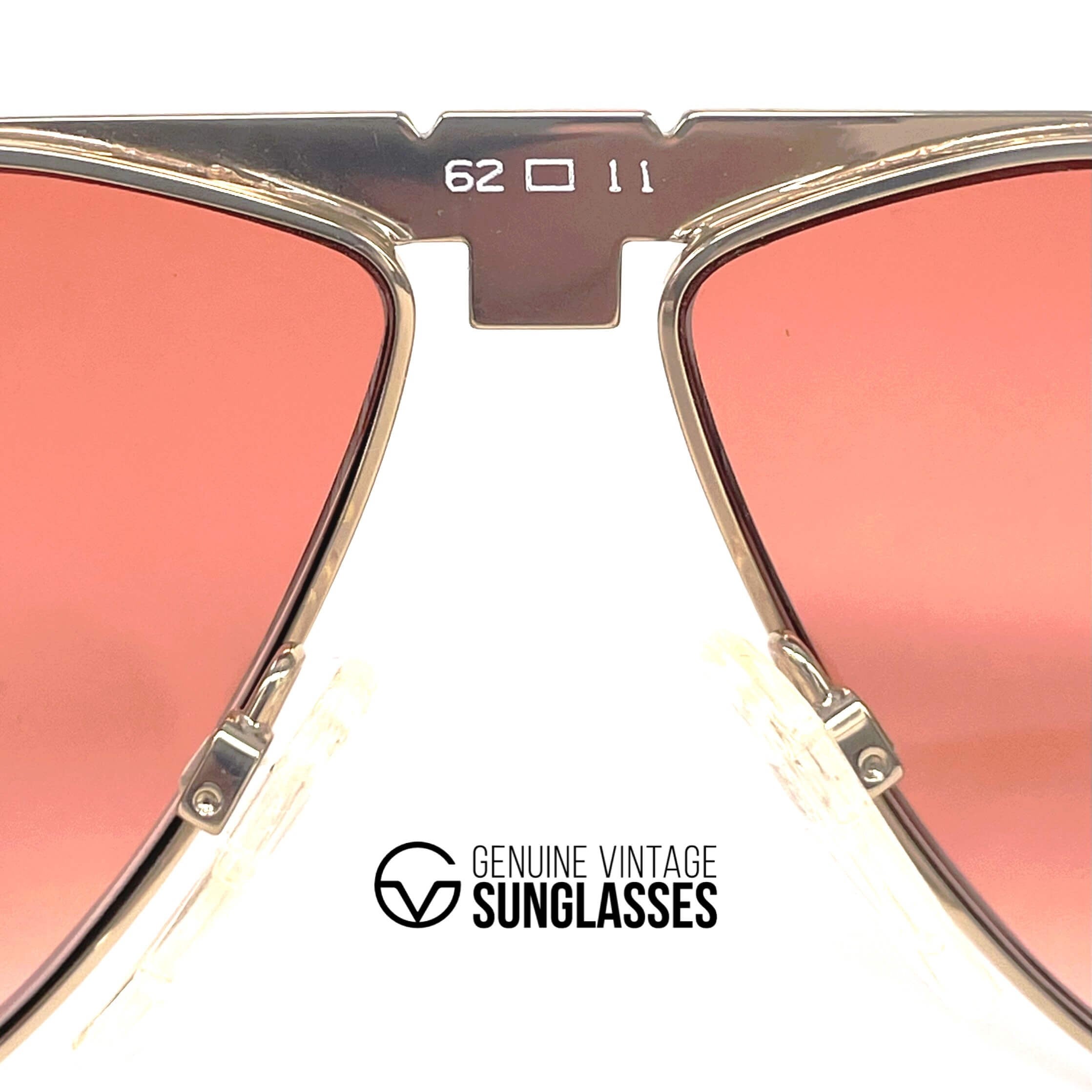 Vintage LONGINES 0150 METZLER gold red rare aviator sunglasses