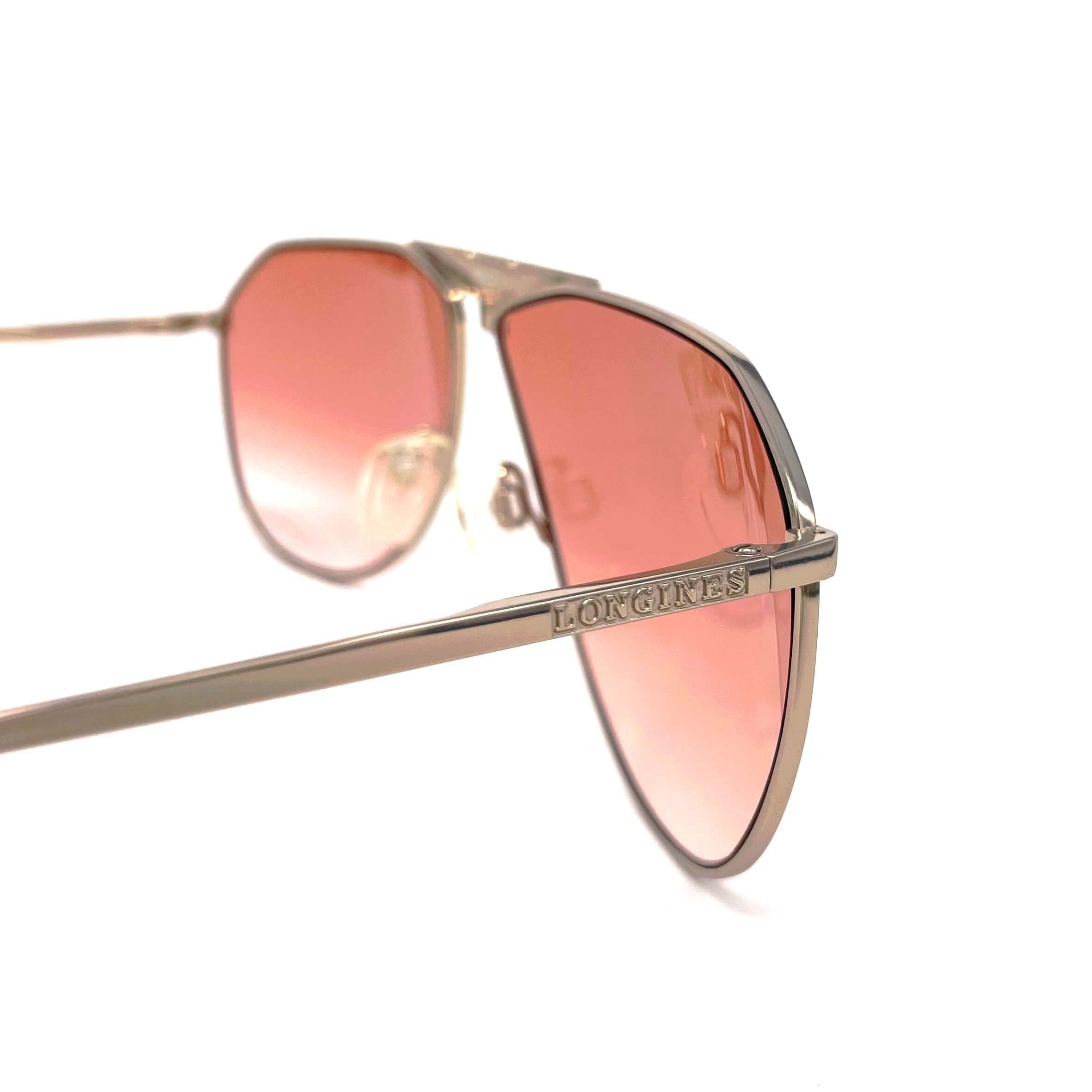 Vintage LONGINES 0150 METZLER gold red rare aviator sunglasses