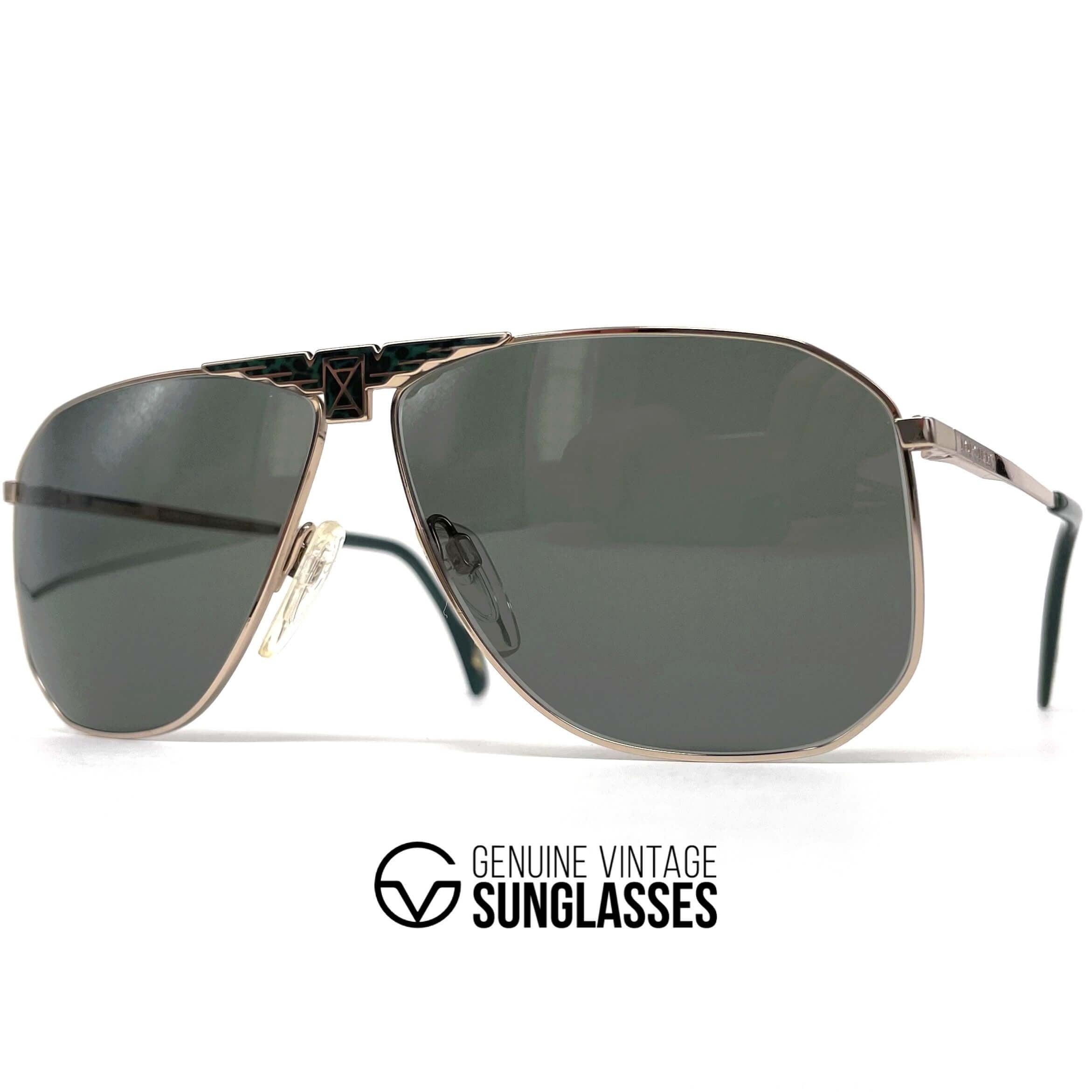 Vintage LONGINES 0155 METZLER gold aviator luxury sunglasses