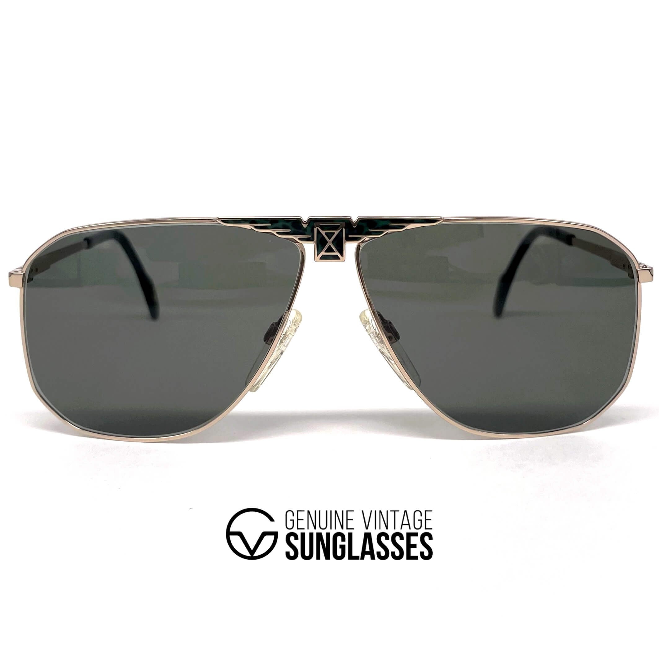Vintage LONGINES 0155 METZLER gold aviator luxury sunglasses