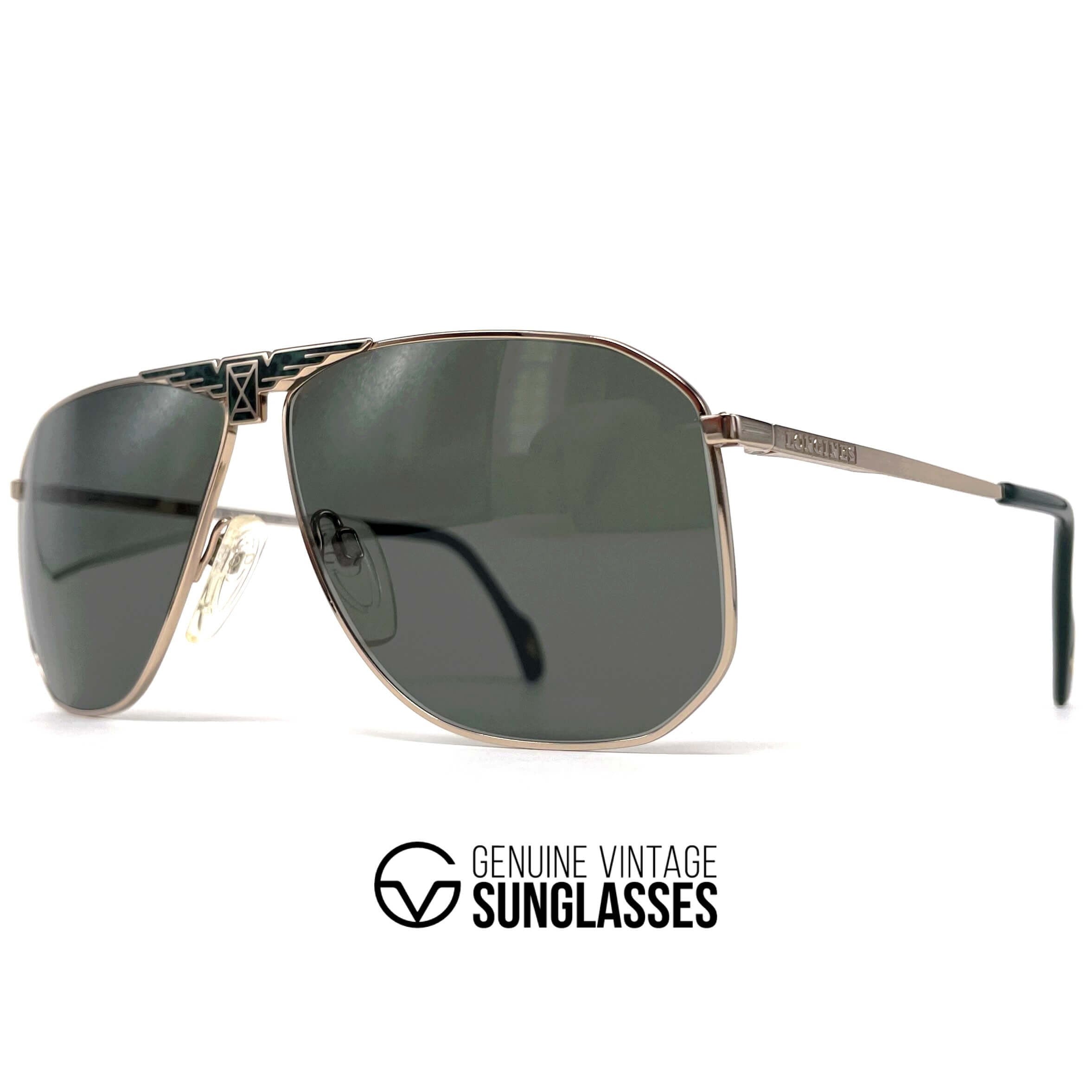 Vintage LONGINES 0155 METZLER gold aviator luxury sunglasses