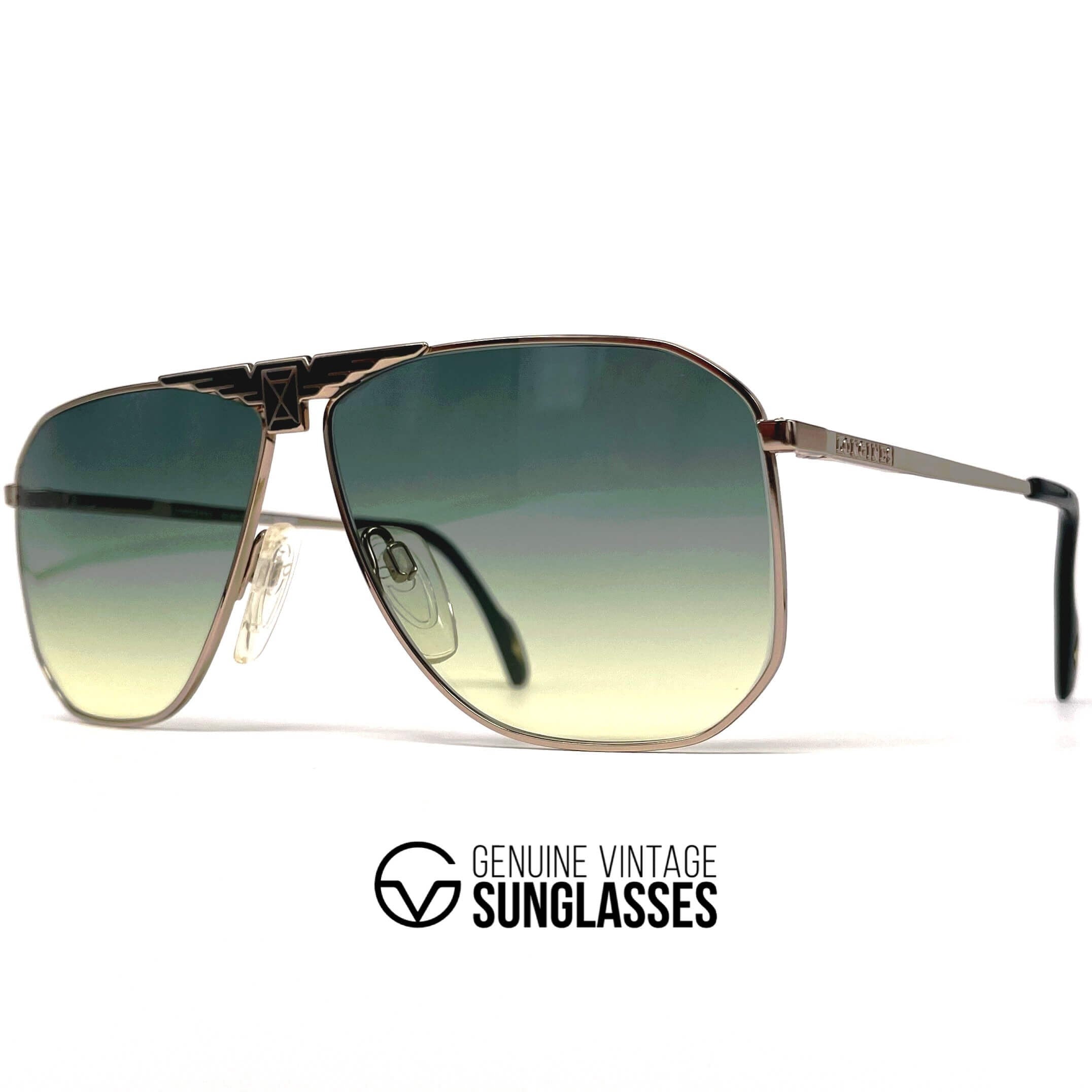 Vintage LONGINES 0155 METZLER gold rare aviator sunglasses