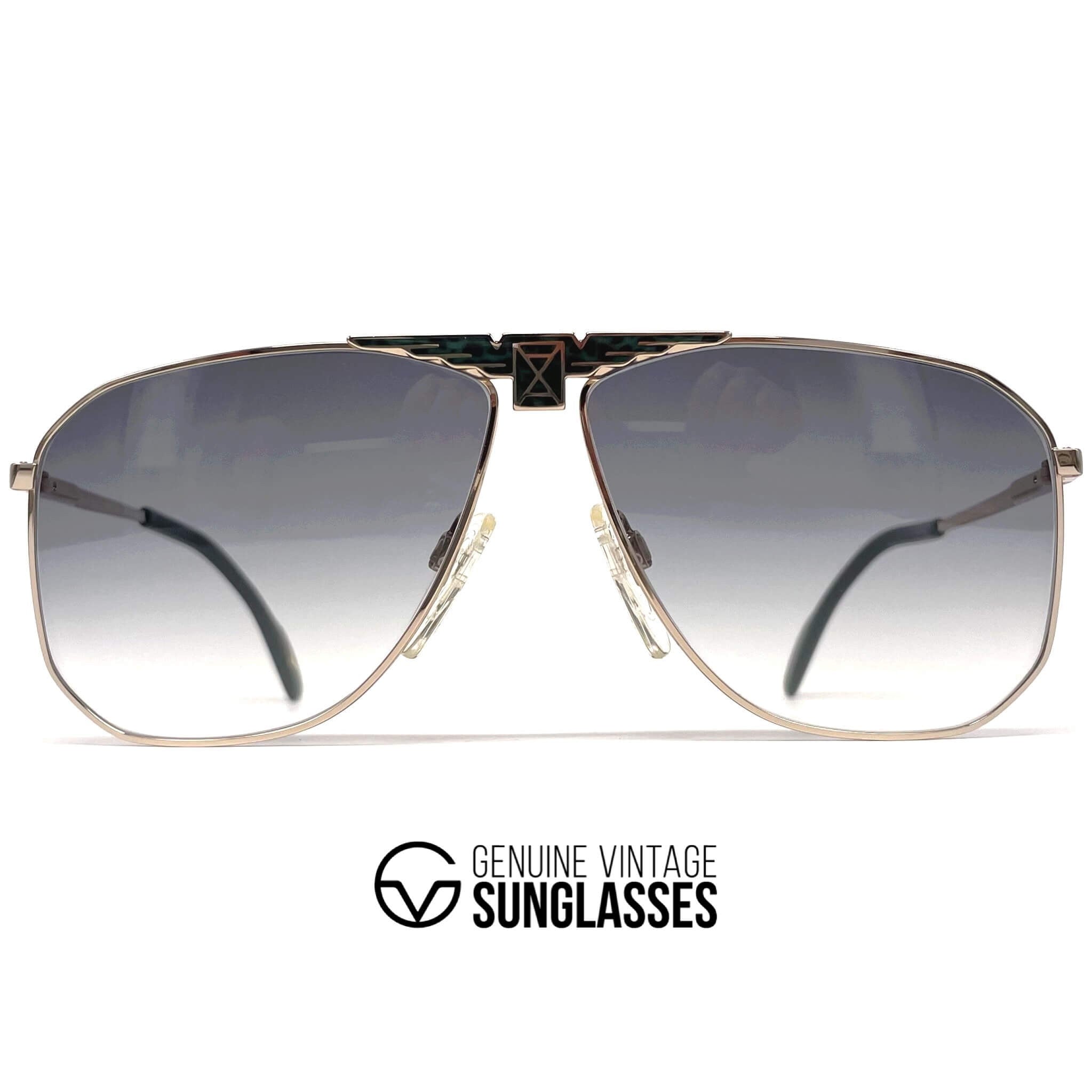 Vintage LONGINES 0155 METZLER gold rare aviator sunglasses