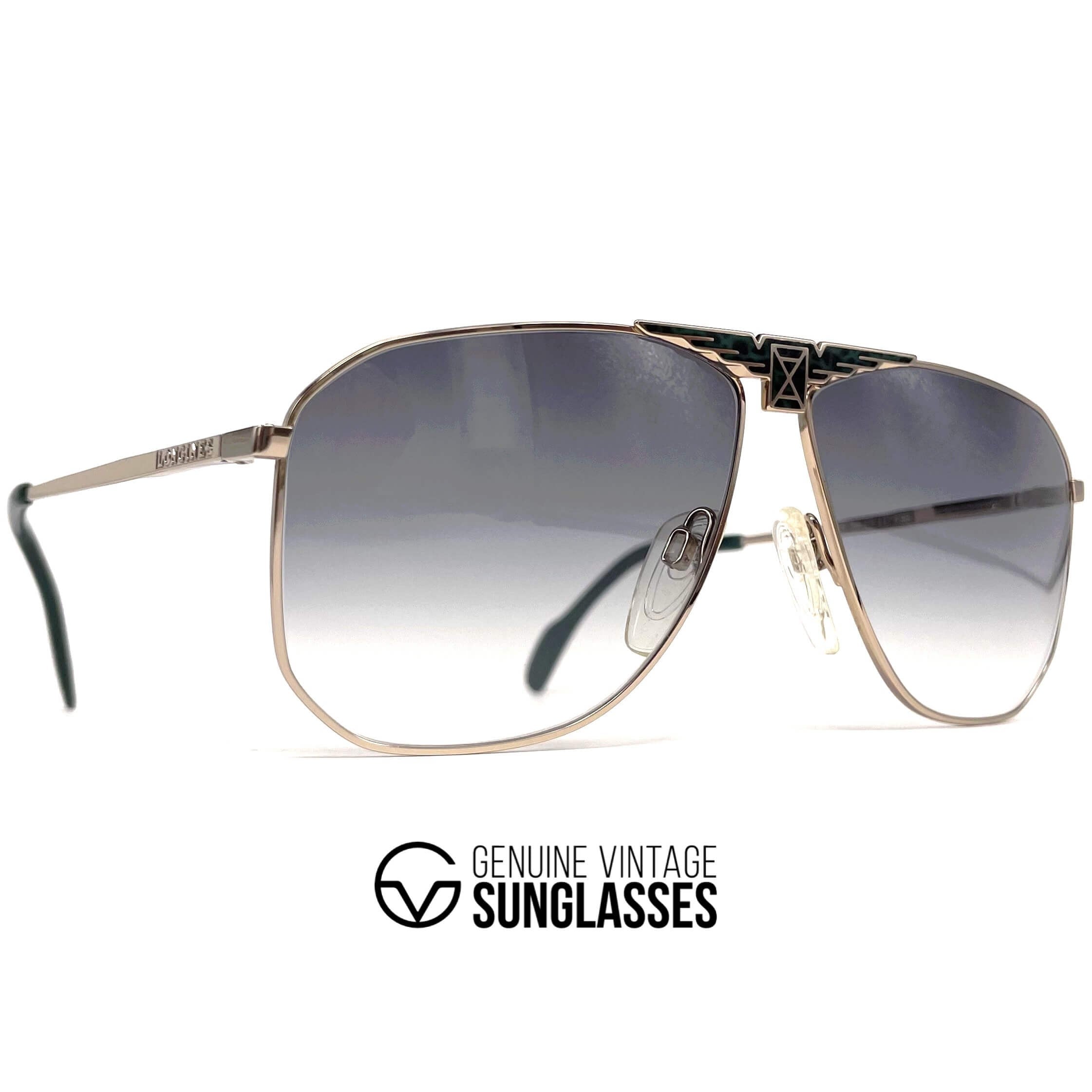 Vintage LONGINES 0155 METZLER gold rare aviator sunglasses